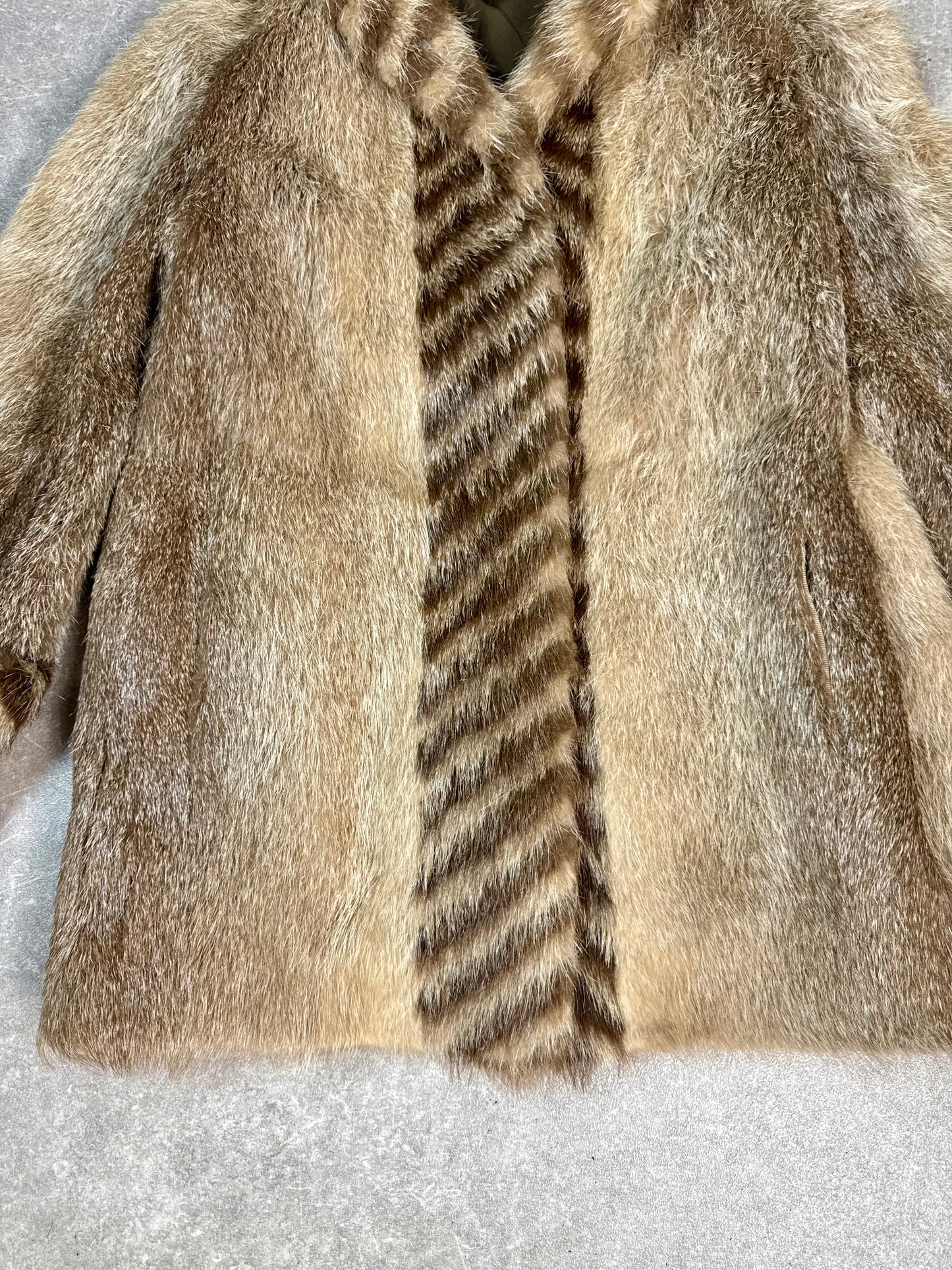 Vintage Bisam Pelzjacke mit Nerzbesatz Echtpelz Pelz Krüger Delmenhorst Damen