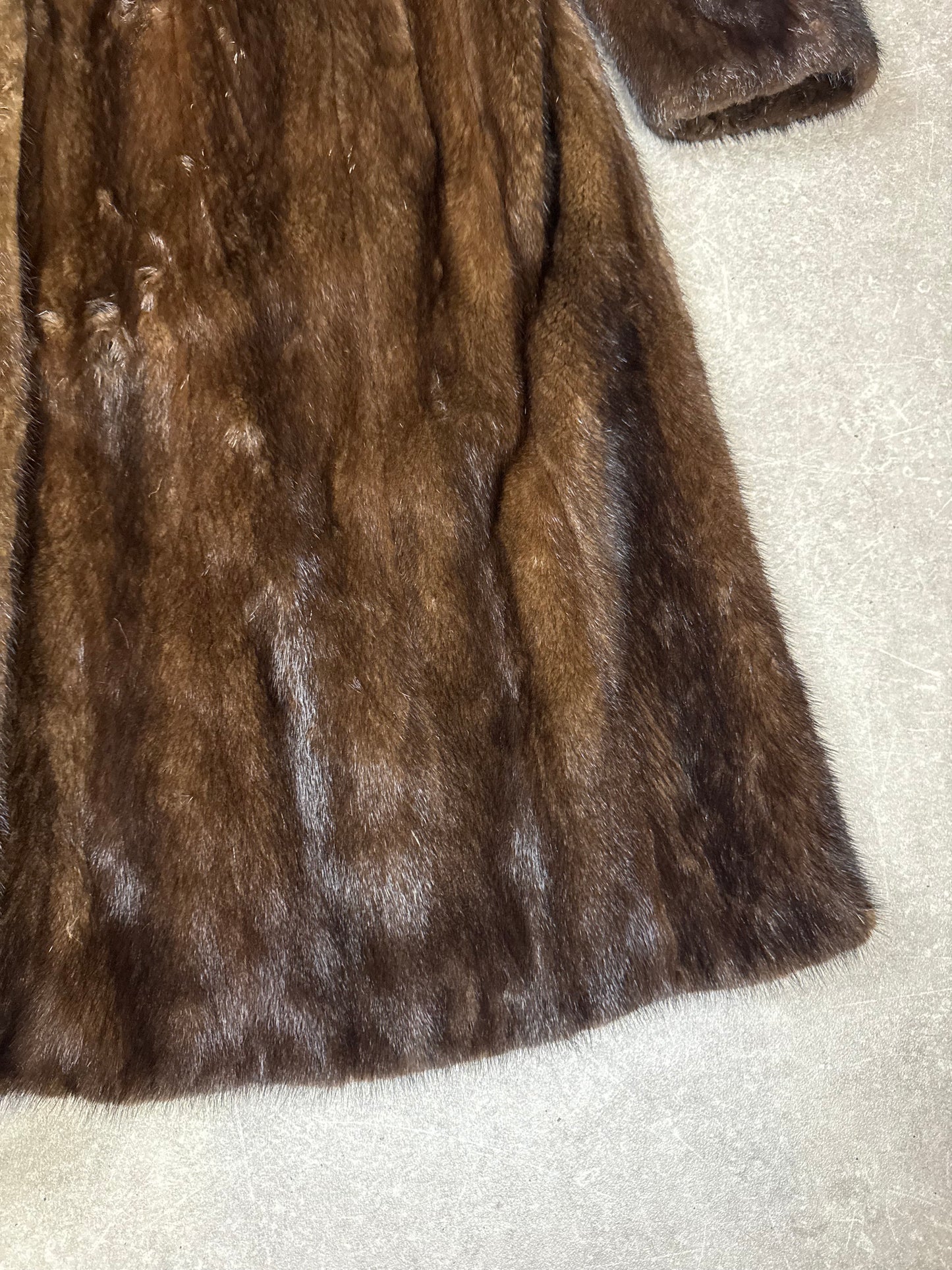 Vintage Nerzmantel Echtpelz Damen M Braun Lang Pelzmantel Mink Echtfell Luxus