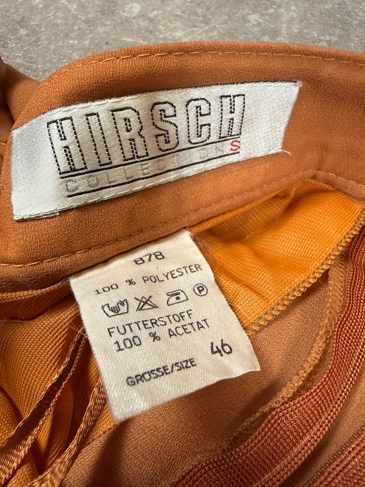 Vintage HIRSCH Culotte Hosenrock Gr. 46 Cognac Braun High Waist