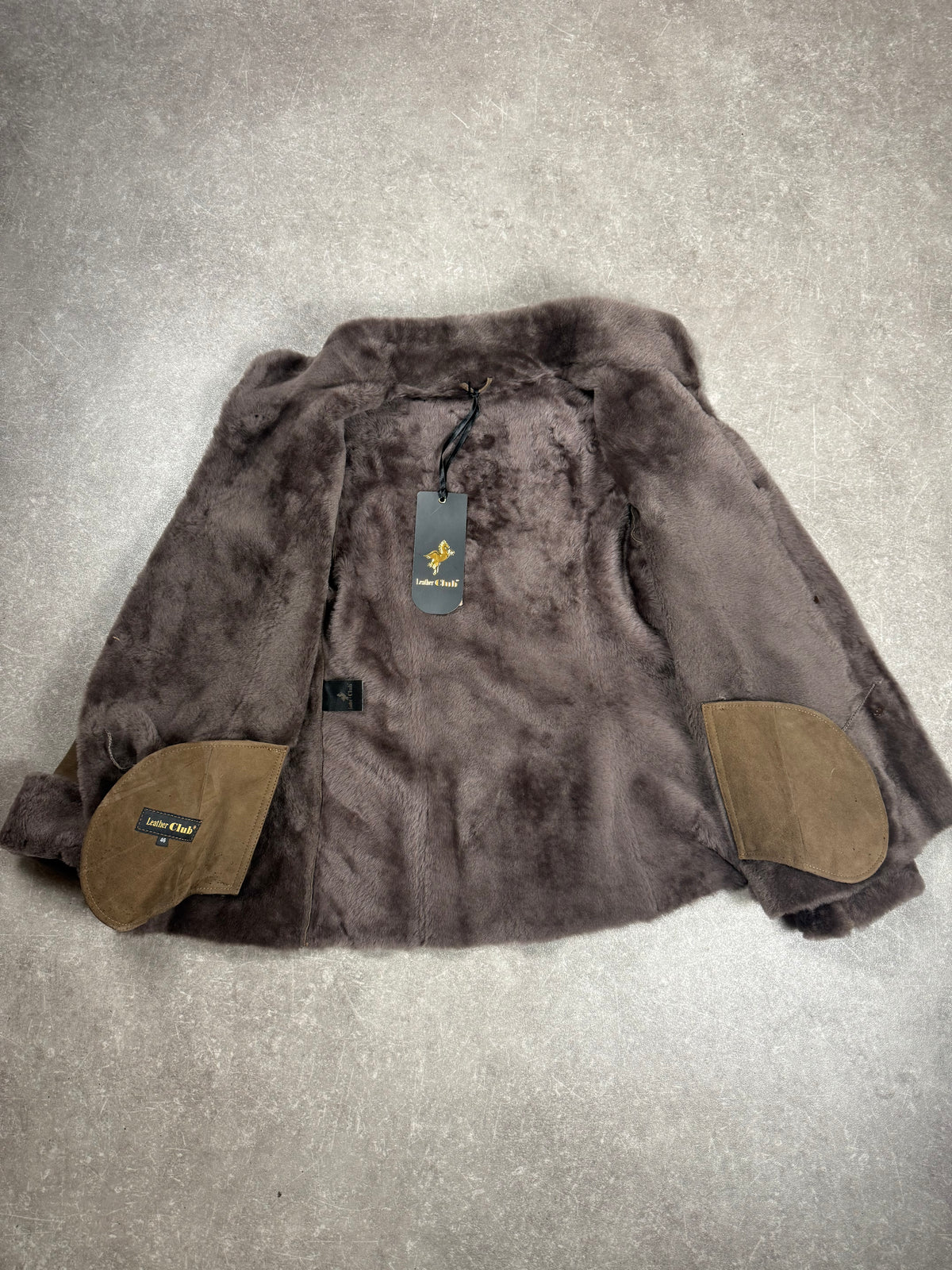 Leather Club Damen Lammfelljacke Braun Echtleder Shearling Gr. 45