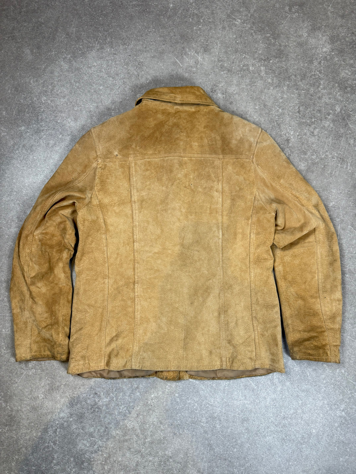 Vintage TCM Damen Lederjacke Echtleder Beige Cognac Gr. ca. 40/42