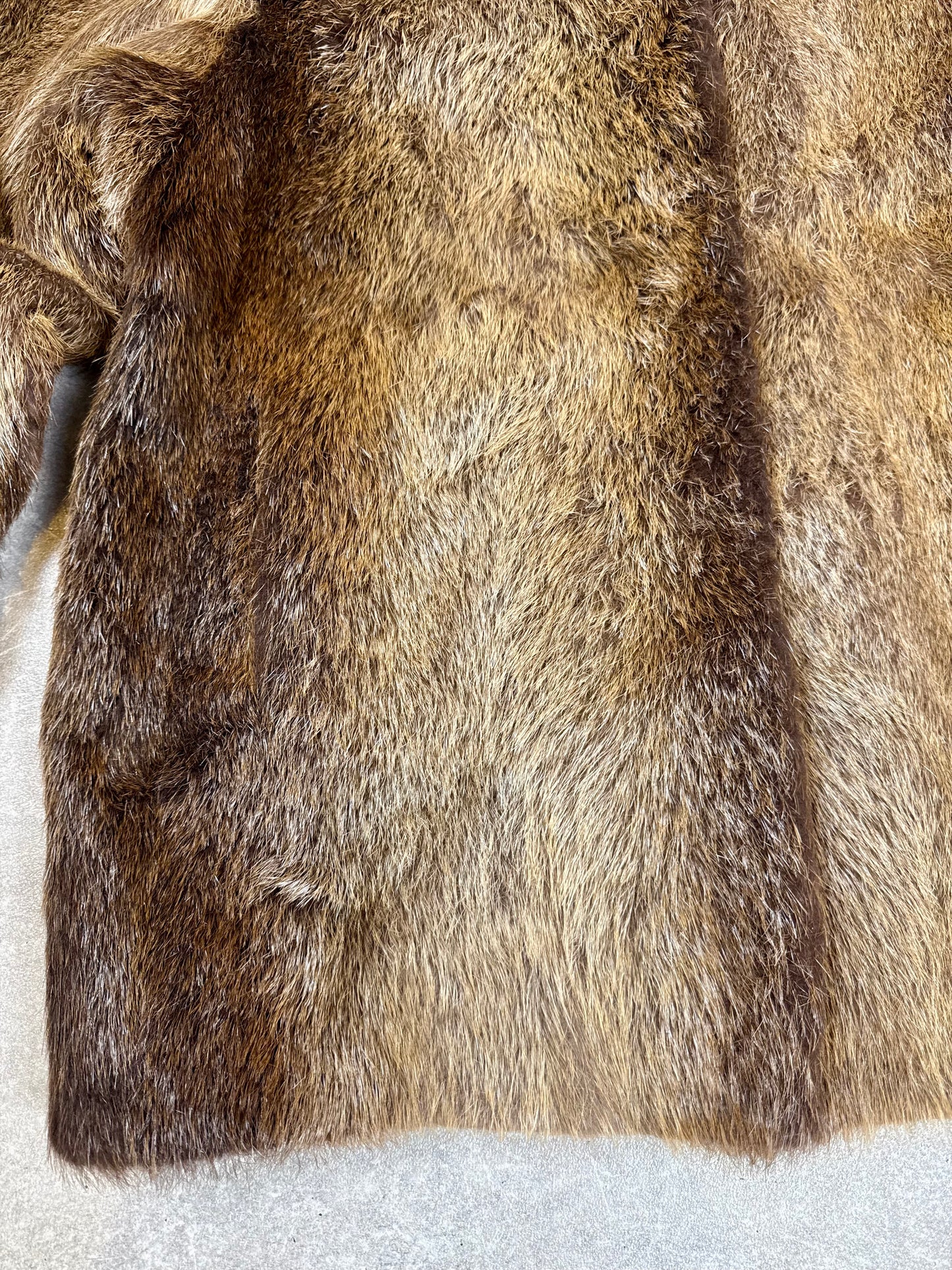 Edle Waschbär Pelzjacke Damen Gr. L 40/42 Braun Vintage Echtpelz Pelz-Etage