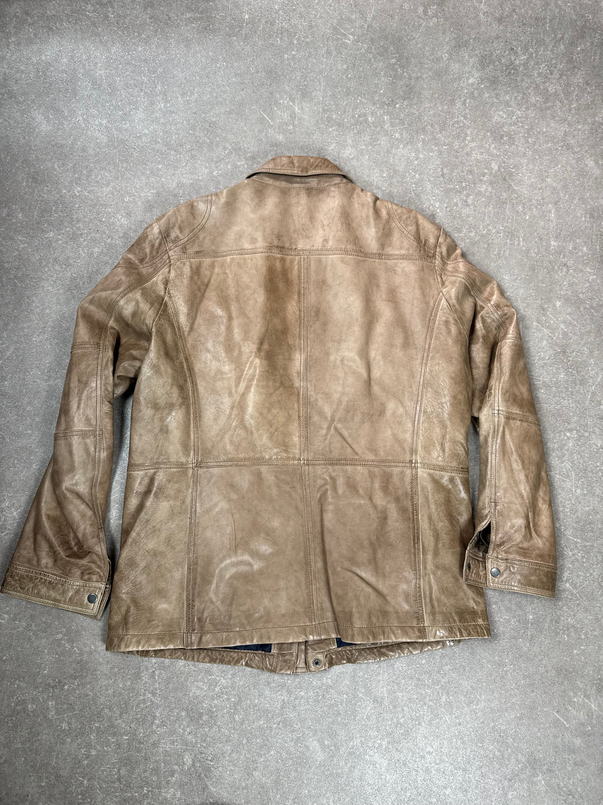 LLOYD Lederjacke Herren Braun Gr. 50 Vintage Field Jacket Echtleder Übergangsjacke