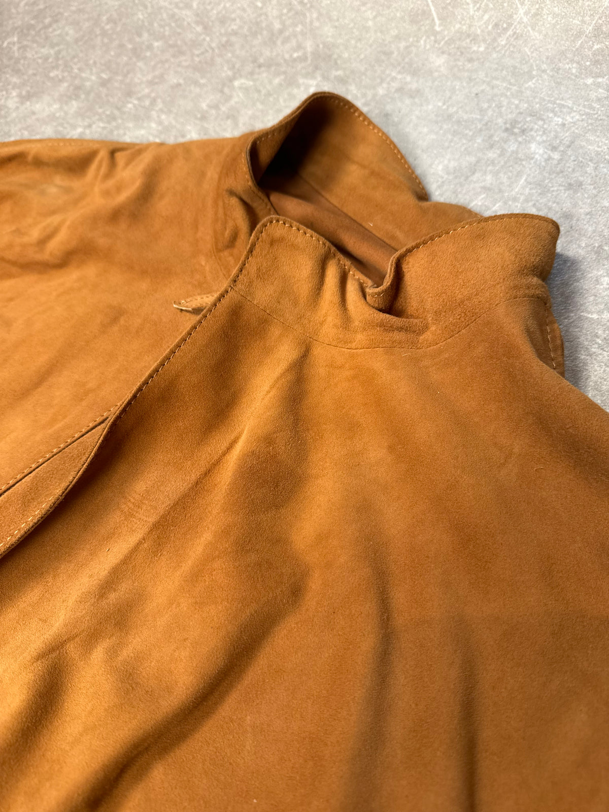 Munper Lederjacke Veloursleder Braun Cognac Vintage Oversize Gr. 50