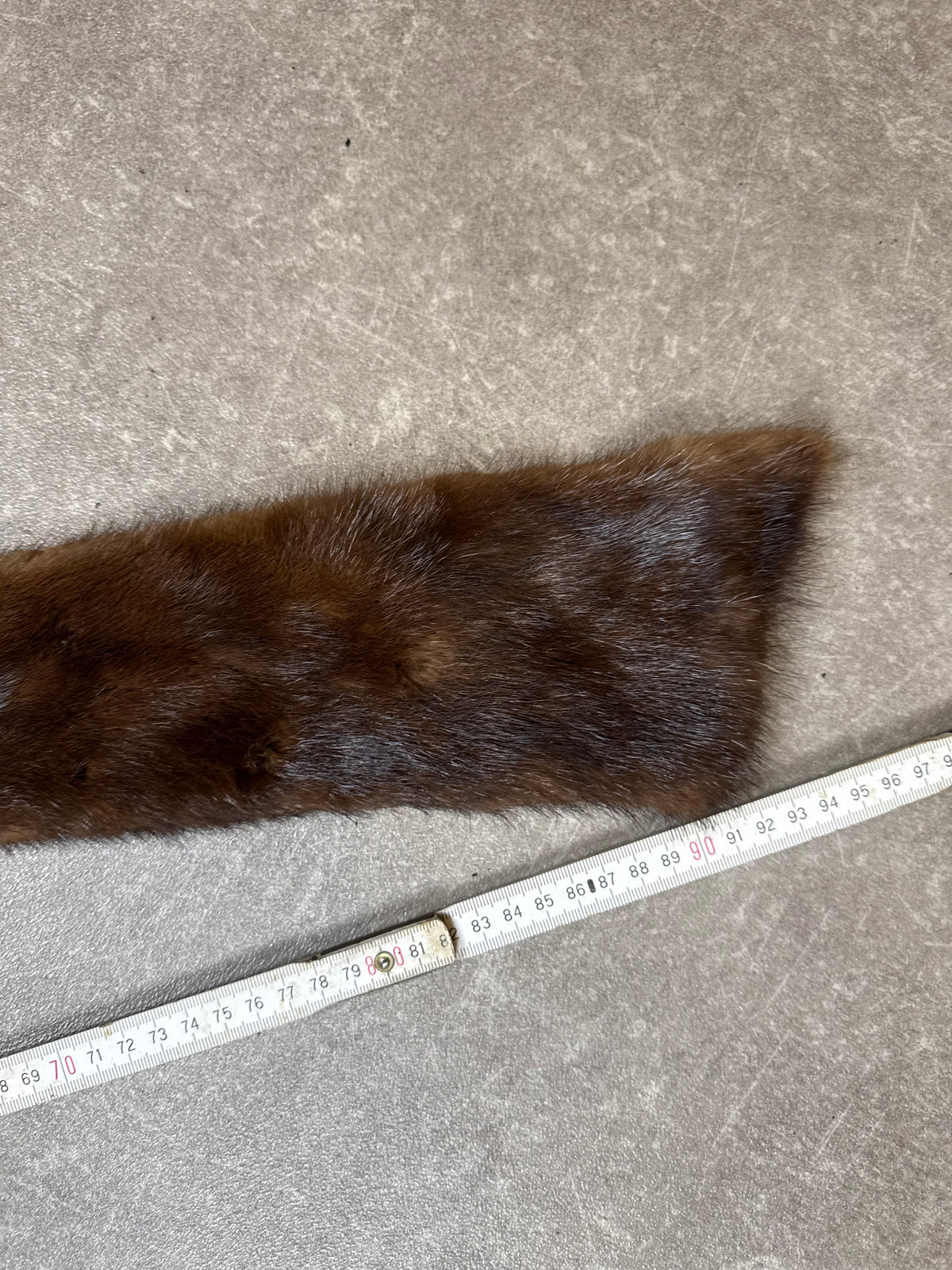 Vintage Nerz Pelzkragen Braun Echtfell Mink Fellkragen Stola Schal 90 cm