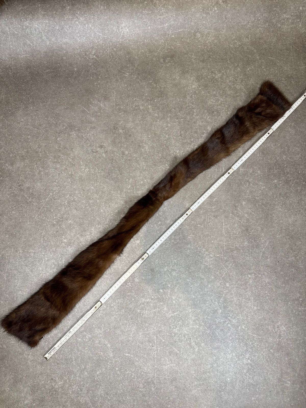 Vintage Nerz Pelzstola Braun Echtfell Nerzstola Fellkragen Pelzkragen ca. 115 cm
