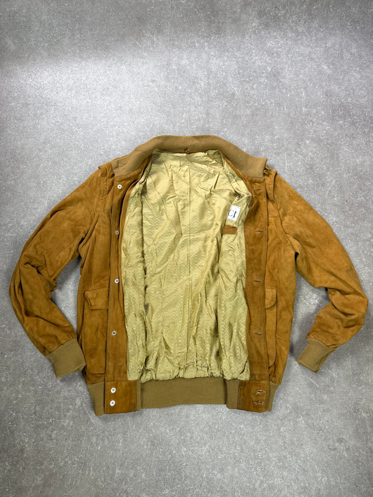 Vintage Gucci Wildleder Lederjacke Bomberjacke Braun Herren Gr. 54 Suede Blouson