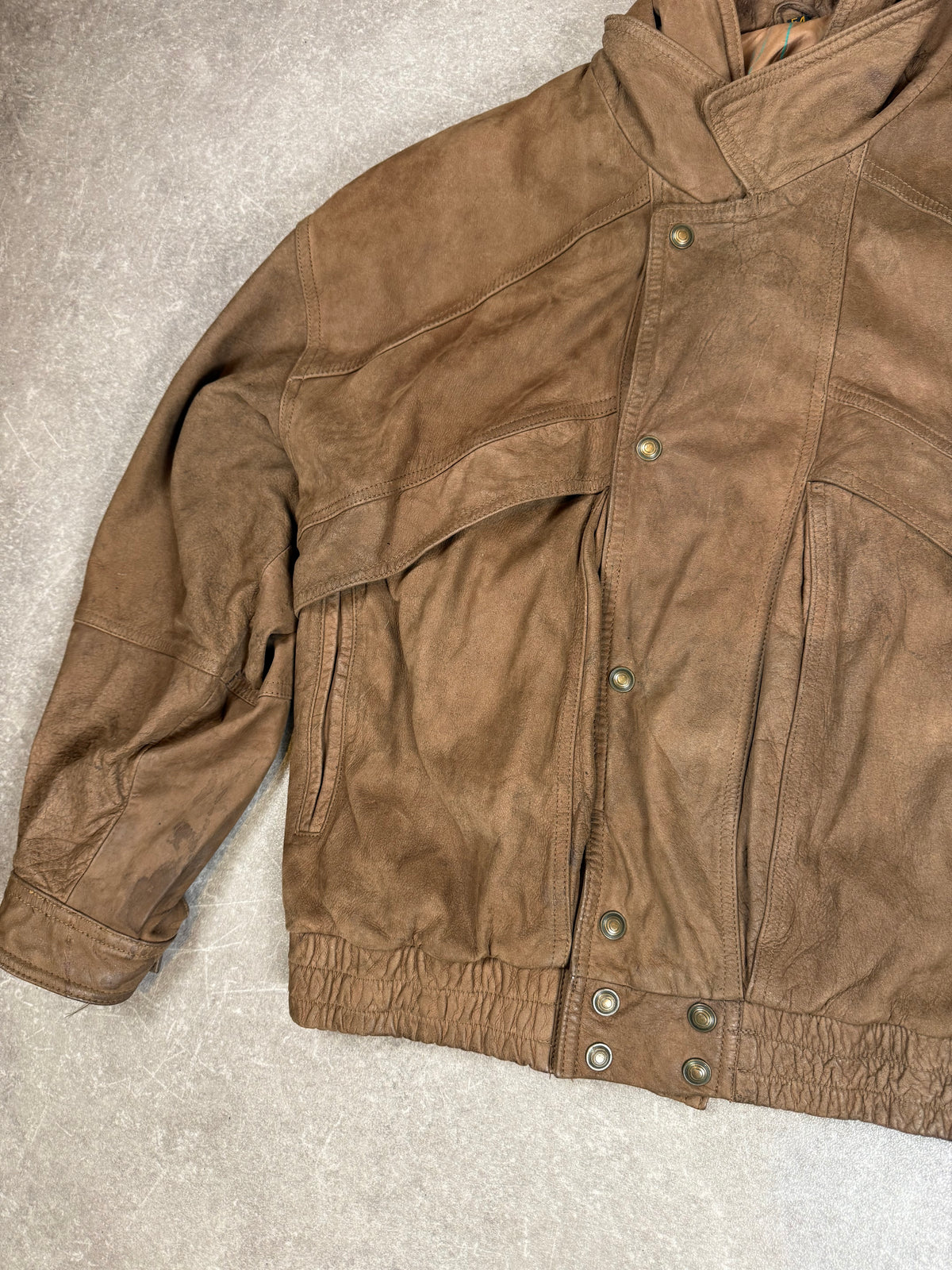 Vintage Lederjacke Herren Gr. 54 Braun – 80er Jahre Bomberjacke