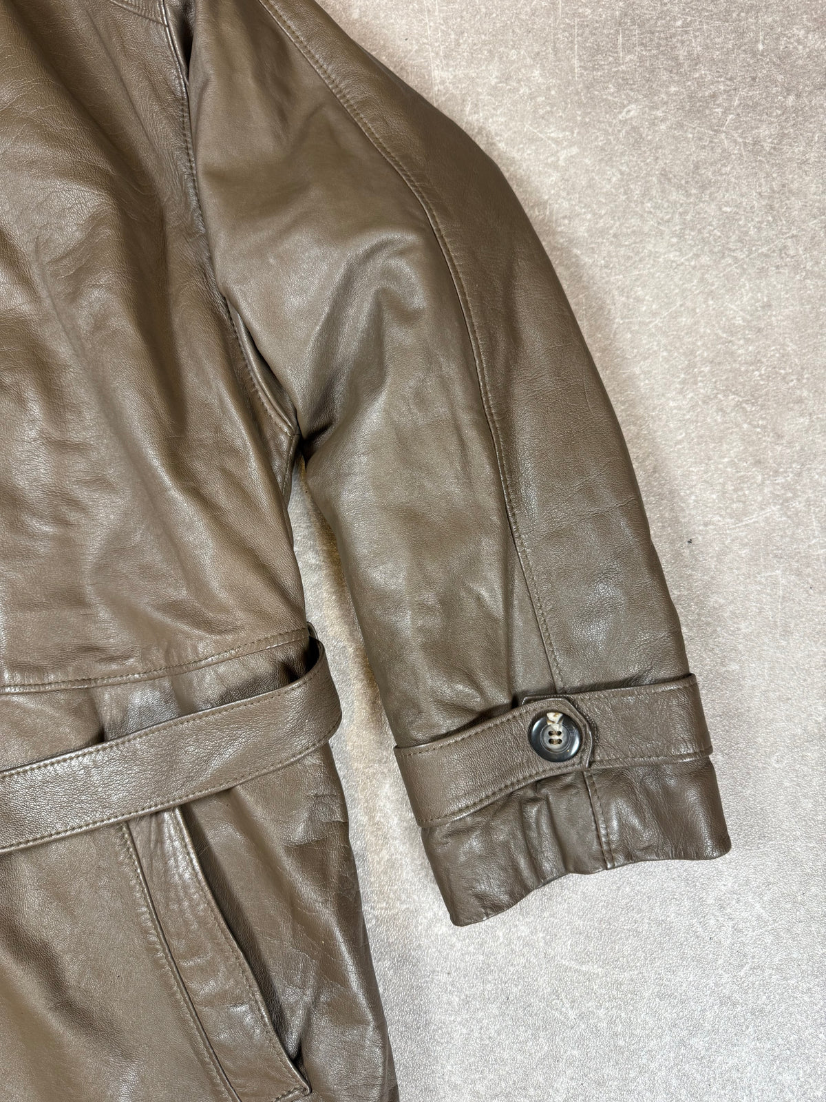 Vintage Herren Ledermantel Braun – GS Herrenmoden Echtleder 70er 80er
