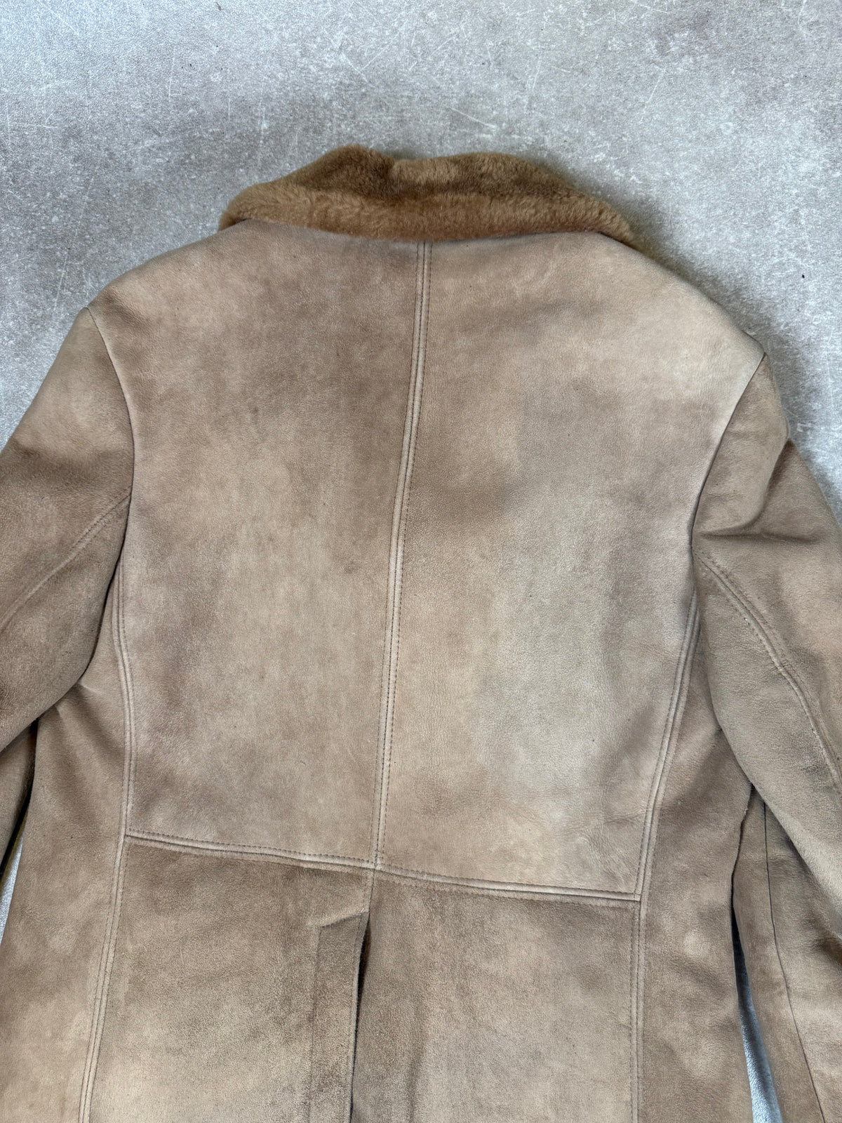 Vintage Lammfellmantel Damen Braun – Echtleder Shearling Fellmantel