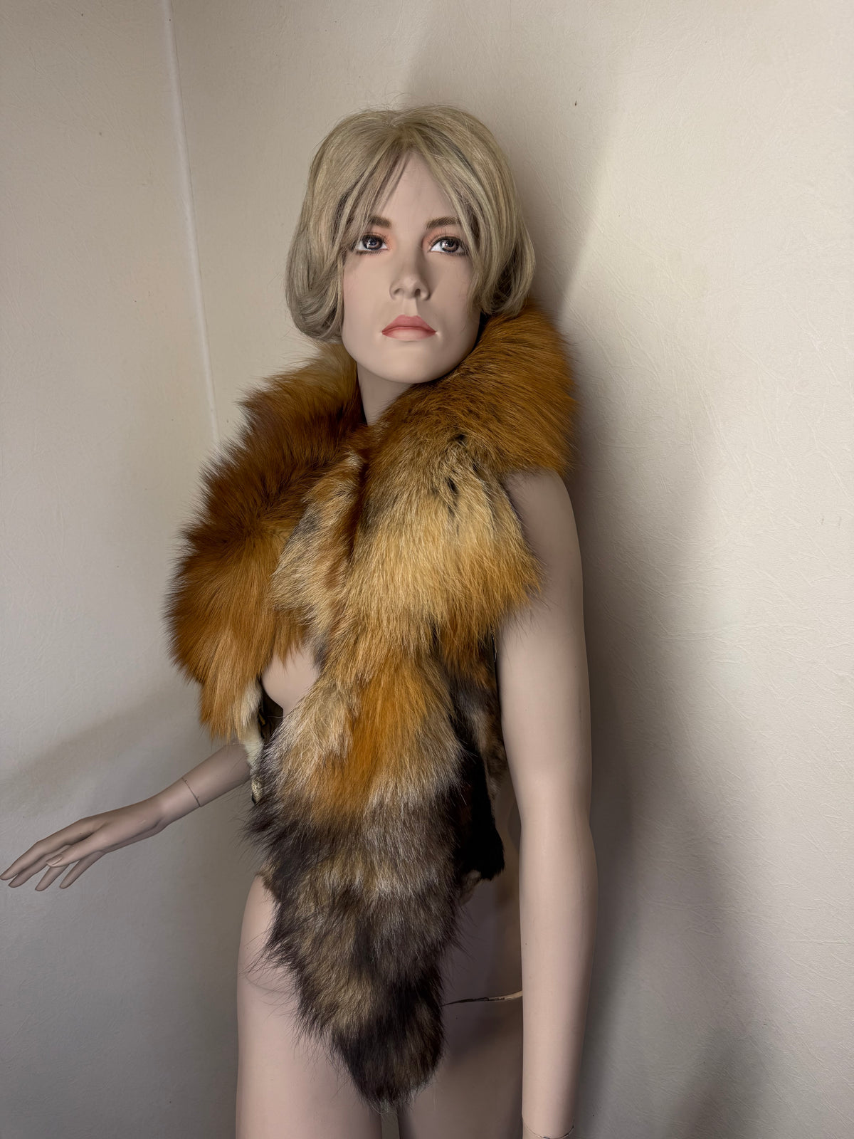 Vintage Rotfuchs Echtfell Fuchsschal Mit Kopf Pfoten & Schweif Rotfuchs Pelzschal Real Fur Fox Stole