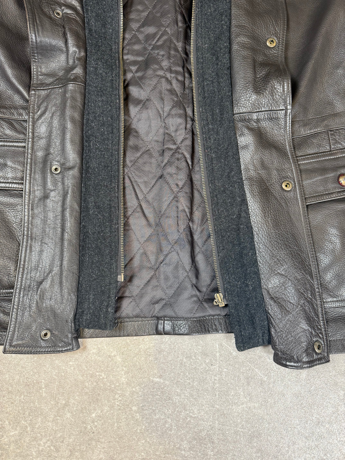 Vintage Herren Lederjacke Echtleder Schwarz mit herausnehmbarem Innenfutter – XL