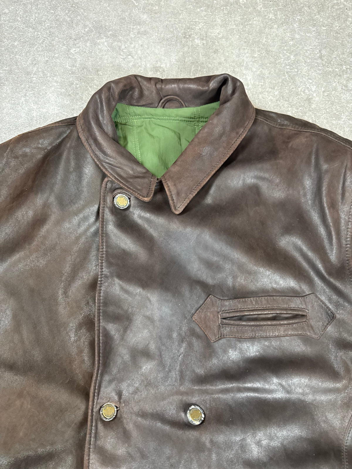 Vintage HUGO BOSS Herren Lederjacke Braun – Echtleder Field Jacket