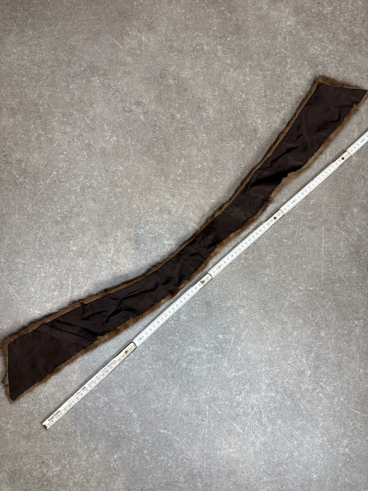 Vintage Nerz Pelzkragen Braun Echtfell Mink Fellkragen Stola Schal 90 cm