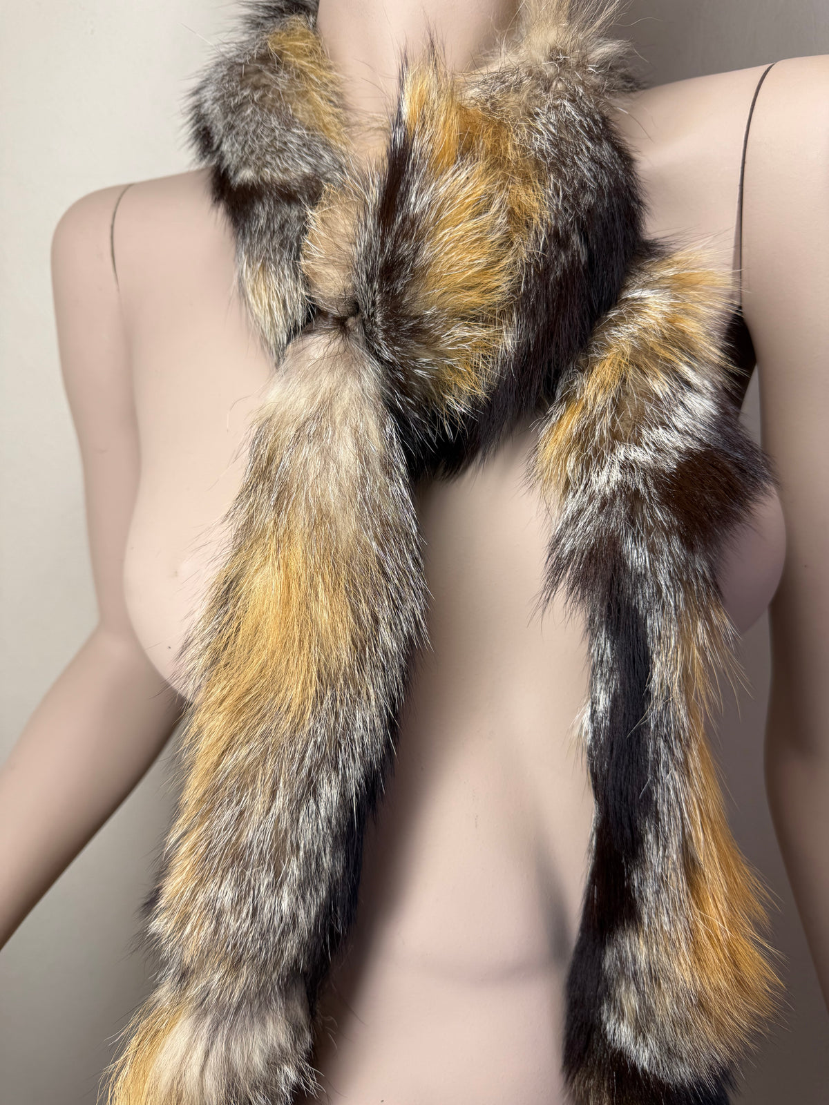 Vintage Rotfuchs Pelzschal Echtfell Fuchs Stola 110 cm Fox Fur Schal Boho