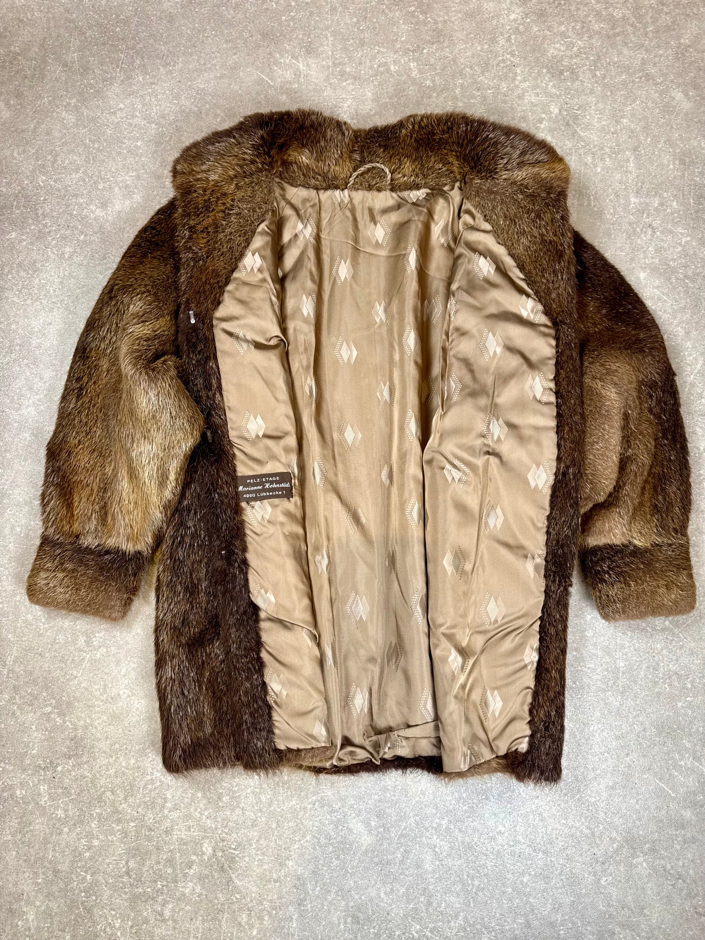 Edle Waschbär Pelzjacke Damen Gr. L 40/42 Braun Vintage Echtpelz Pelz-Etage