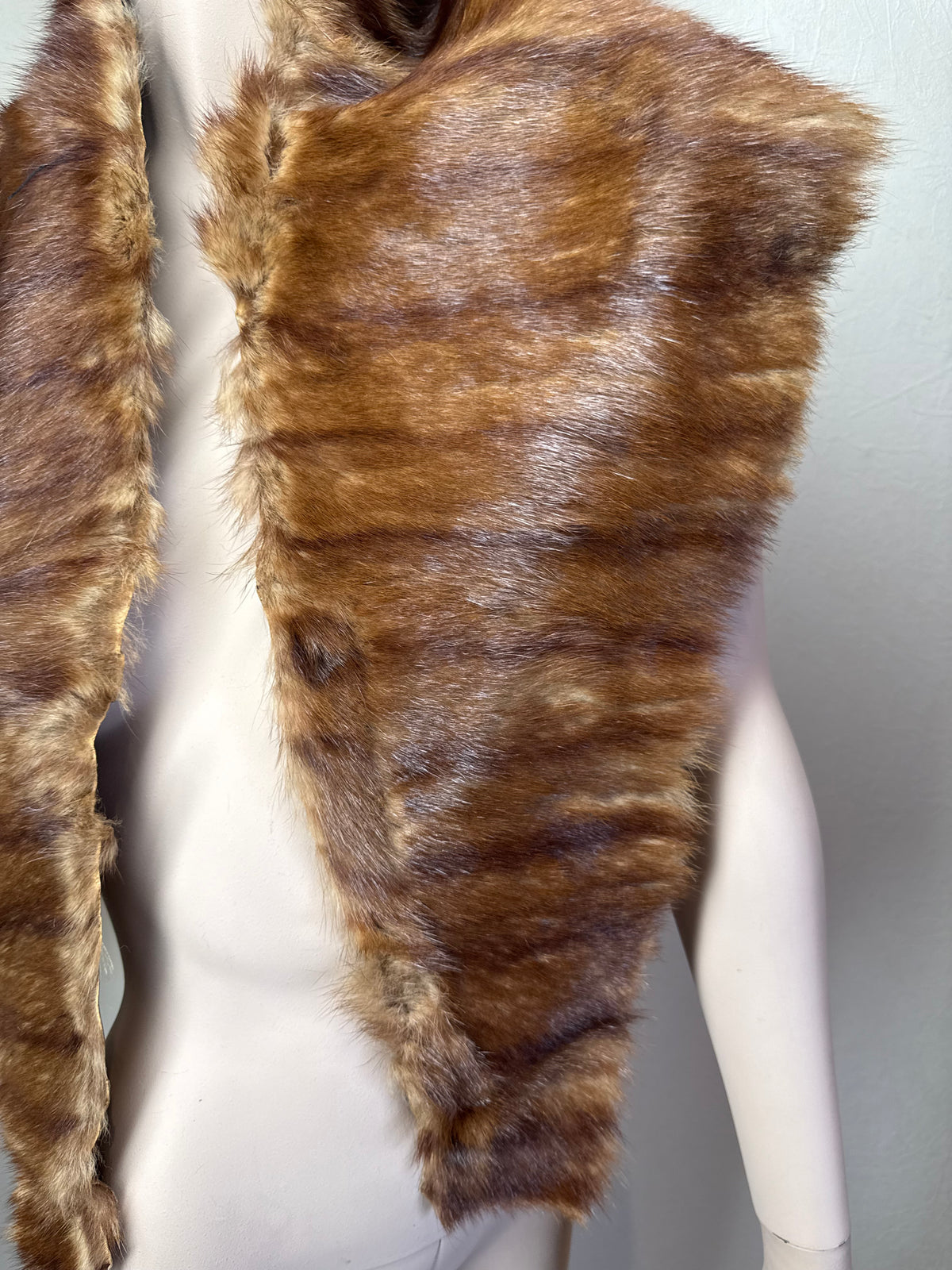 Vintage Nerz Pelzstola Braun Echtfell Mink Schulterkragen A.H.S. American Mink ca. 130 cm