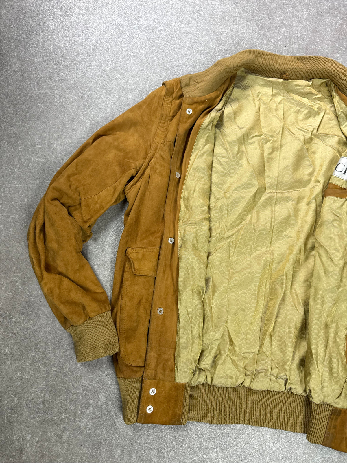 Vintage Gucci Wildleder Lederjacke Bomberjacke Braun Herren Gr. 54 Suede Blouson