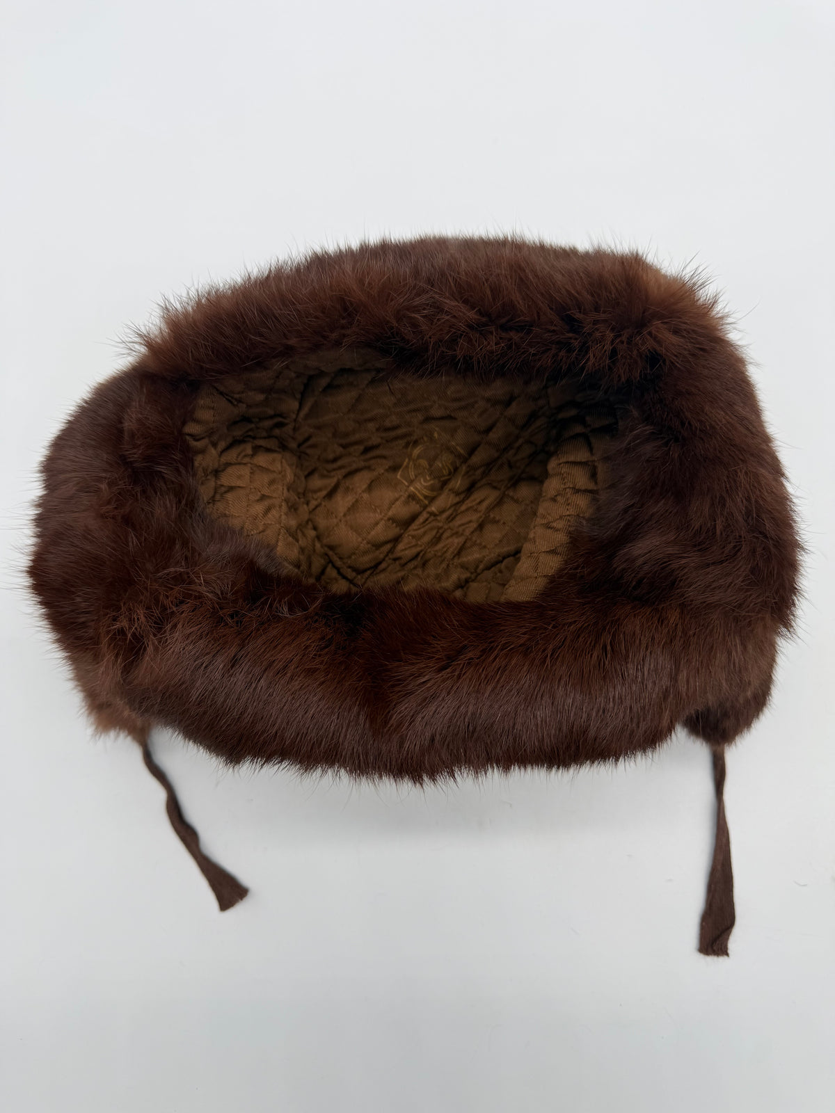 Vintage Nerz Pelzmütze Ushanka Braun Echtpelz Wintermütze Damen Herren