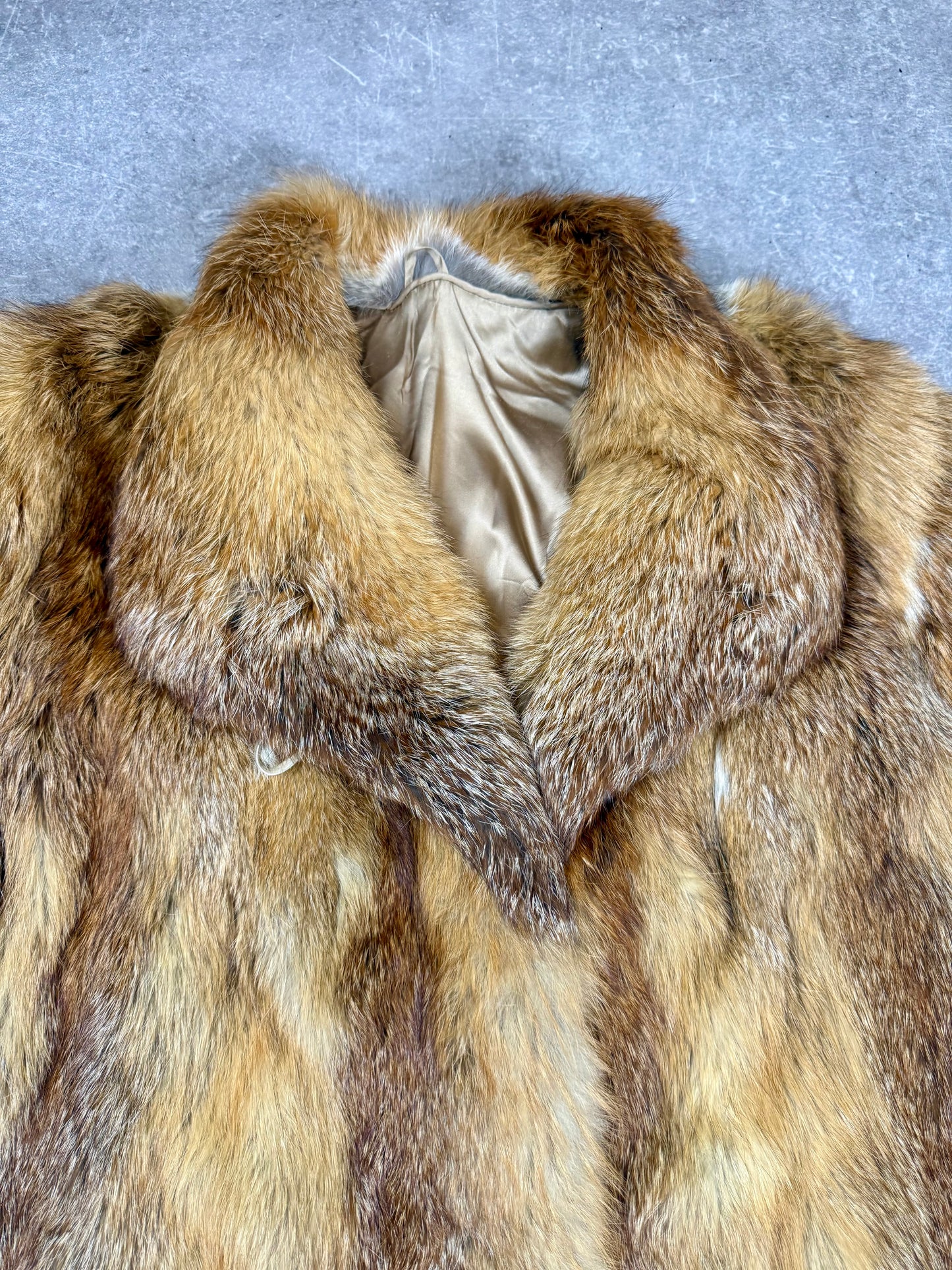 Vintage Rotfuchs Pelzmantel Red Fox Exclusive Echtfell Damen Gr. XL 44/46 Fuchs