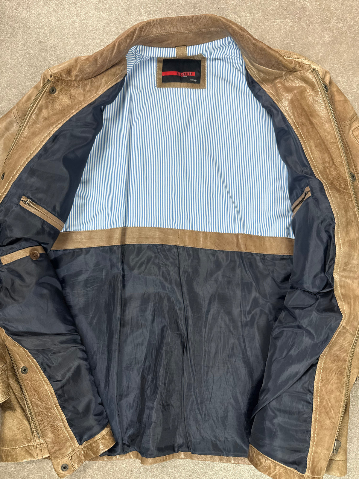LLOYD Lederjacke Herren Braun Gr. 50 Vintage Field Jacket Echtleder Übergangsjacke