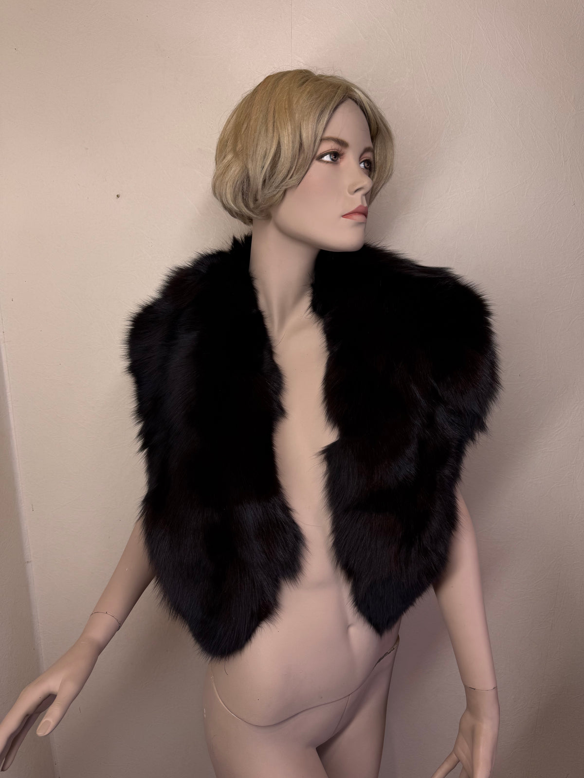 Vintage Nerz Pelzstola Schwarz Echtfell Pelzkragen Mink Fur ca. 120 cm