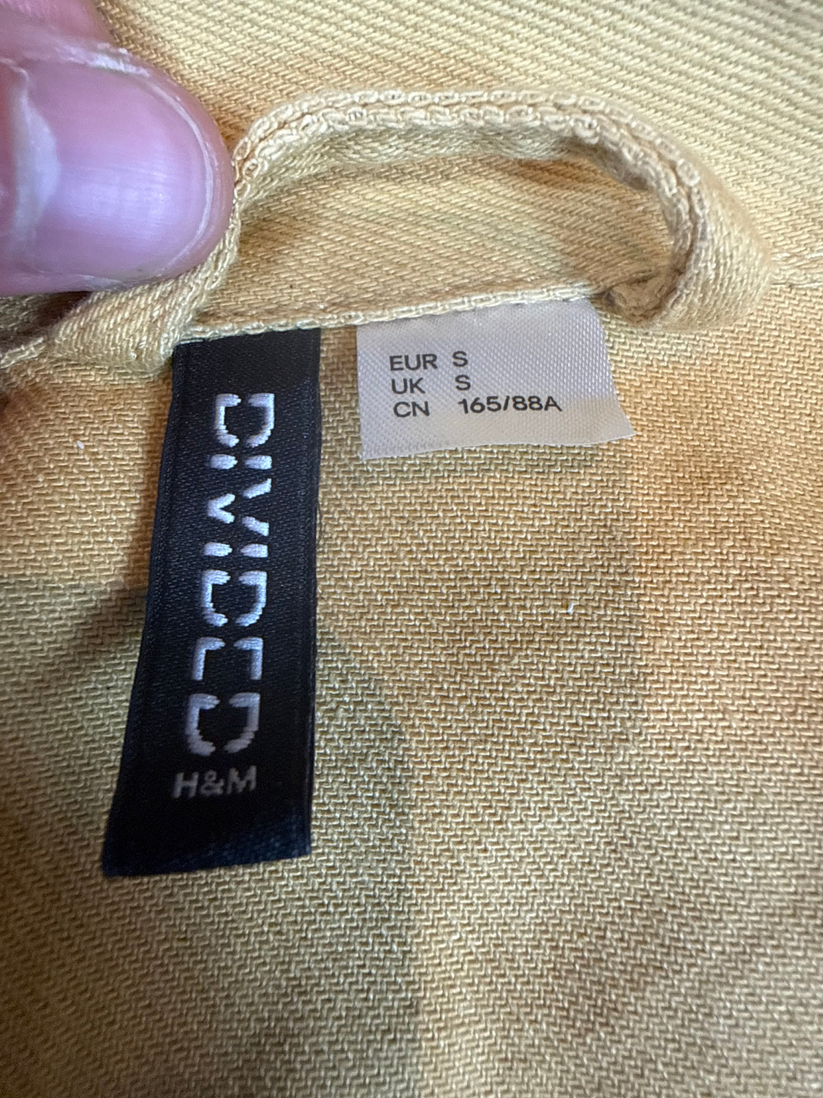 H&M Divided Damen Cropped Jeansjacke Gr. S Senfgelb Ocker Kurzjacke