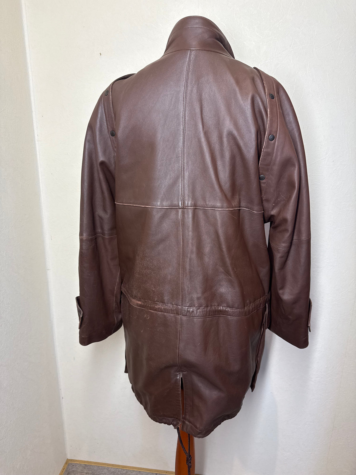 Vintage Echtleder Mantel Braun Damen L Lederjacke Longjacke 80s 90s