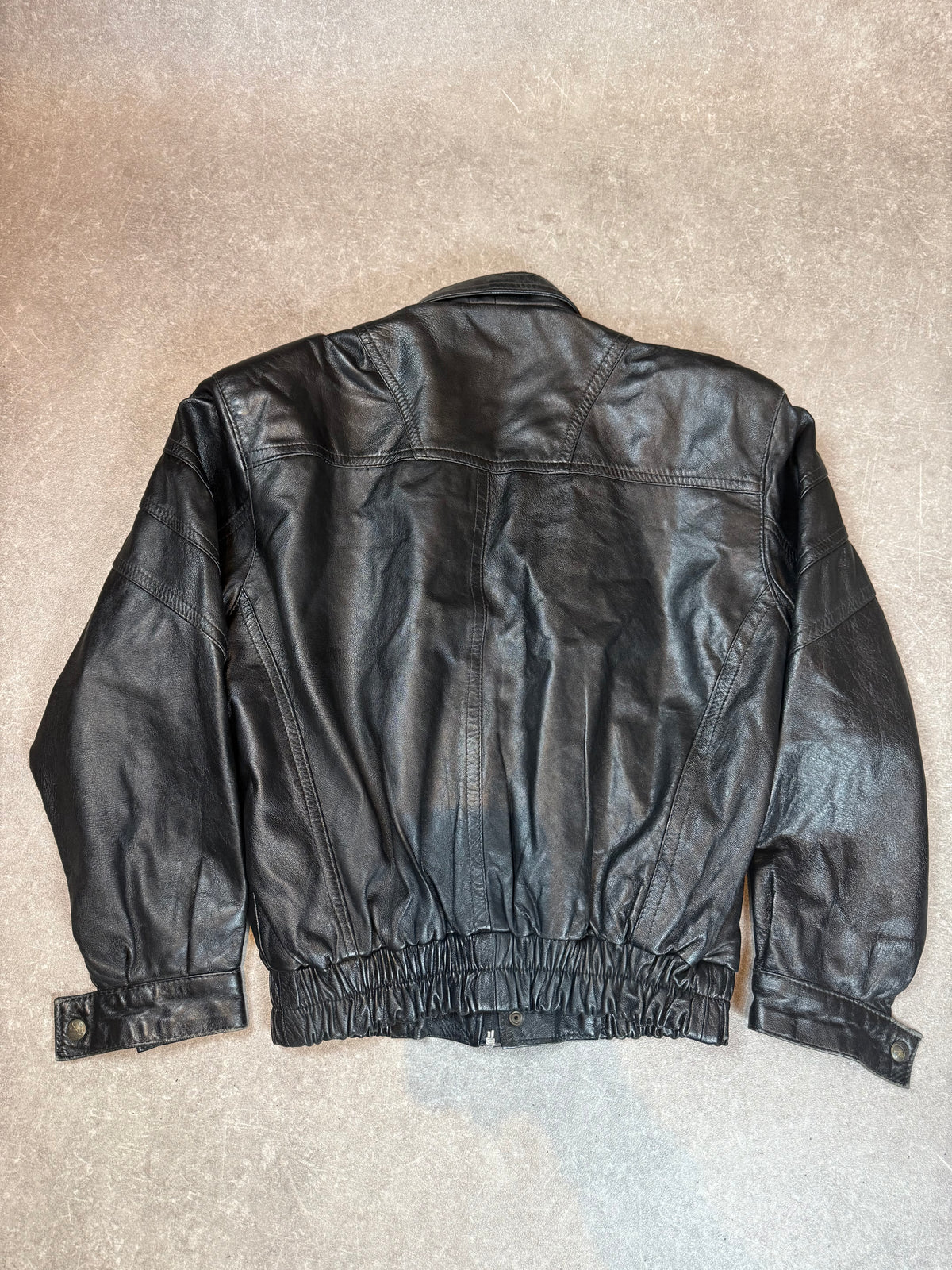 Vintage Altamoda Lederjacke Schwarz Gr. L XL Oversize Echtleder Bomberjacke 80s 90s