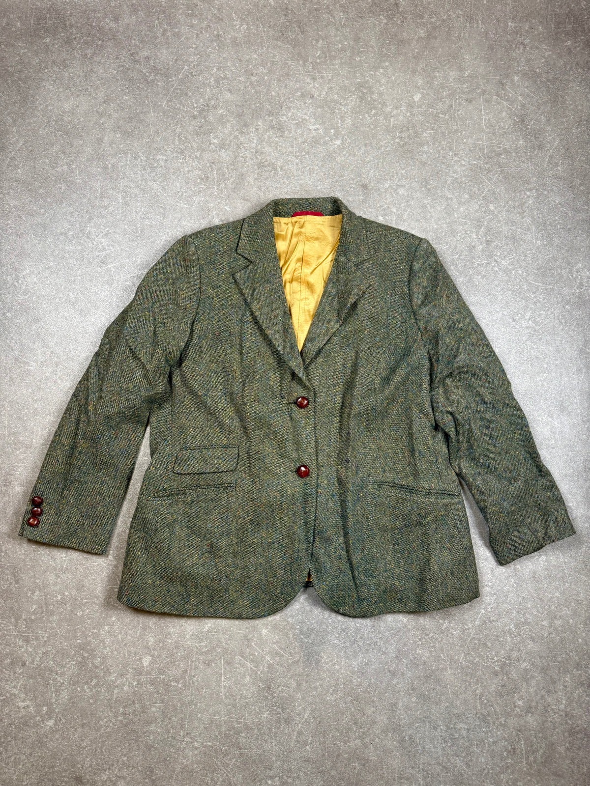 Vintage Donegal Tweed Damen Blazer Gr. 44 – 100% Schurwolle Made in Ireland
