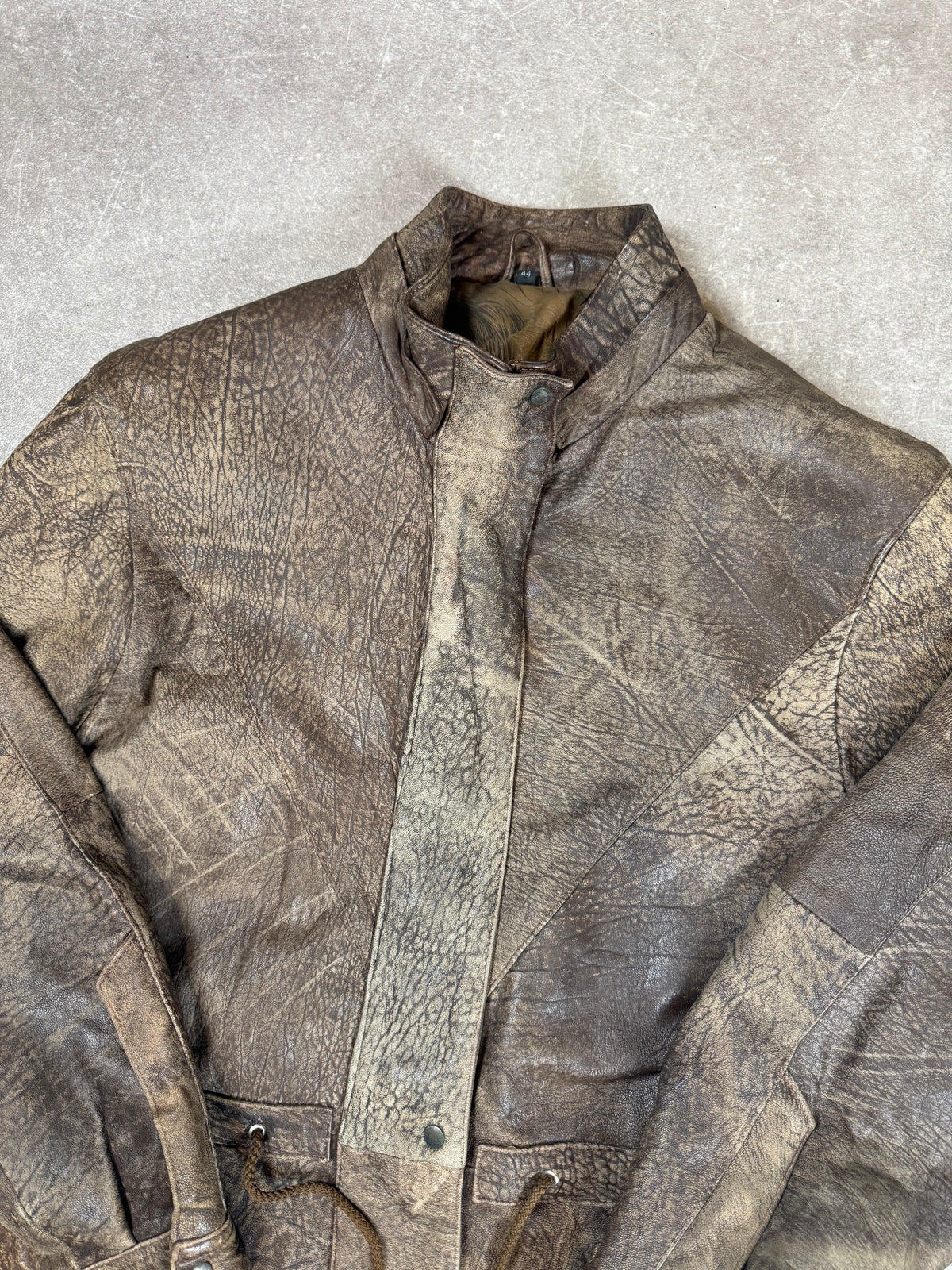 Vintage Lederparka Gr. 44 Braun – Echtleder Jacke mit starker Patina
