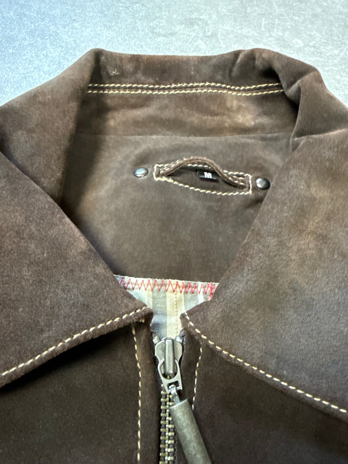 Angelo Litrico Wildlederjacke Herren M Braun Echtleder Vintage Übergangsjacke