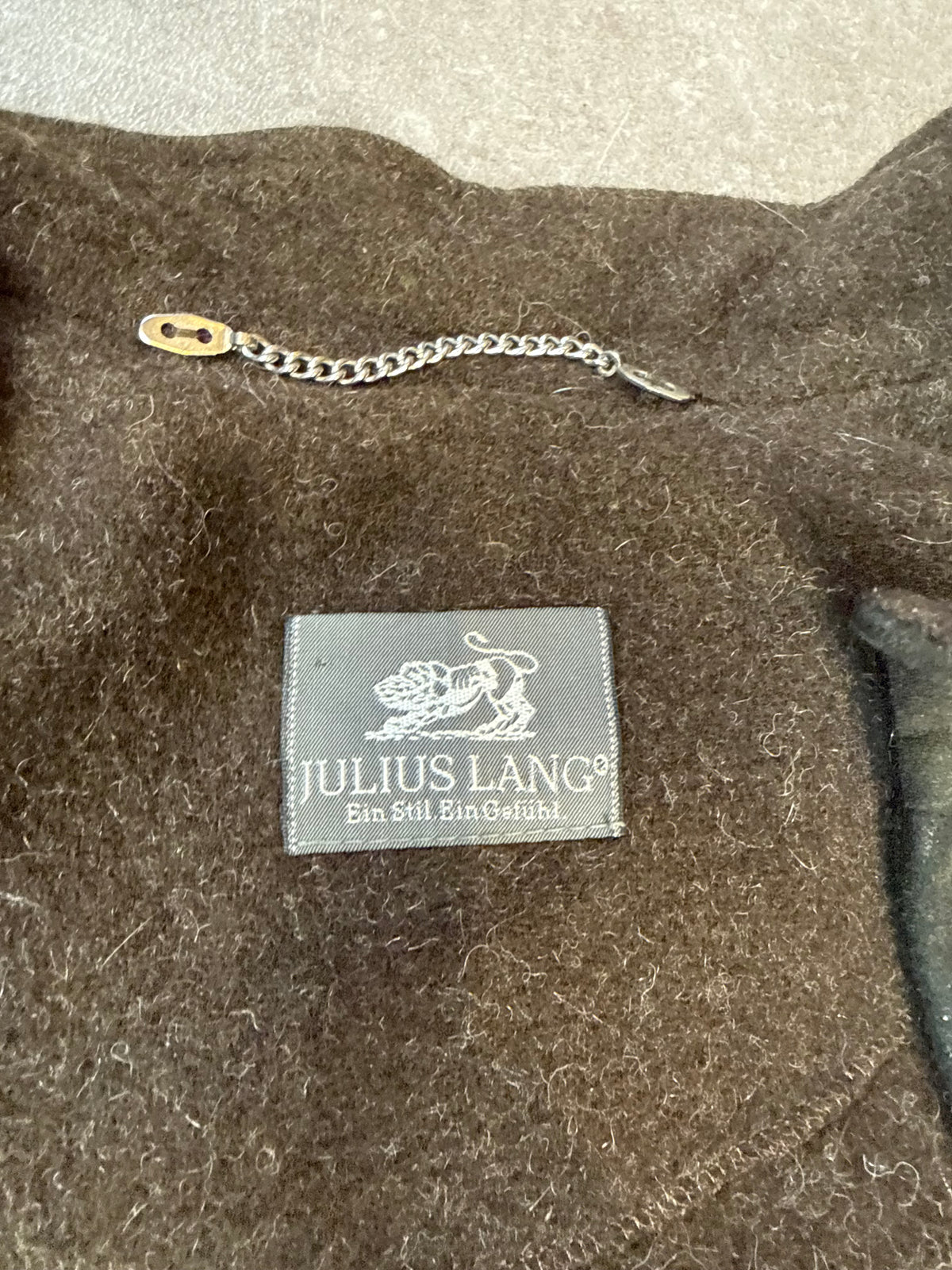 Julius Lang Trachten Cape Poncho Damen Braun Wildleder Wollcape Oversize Vintage