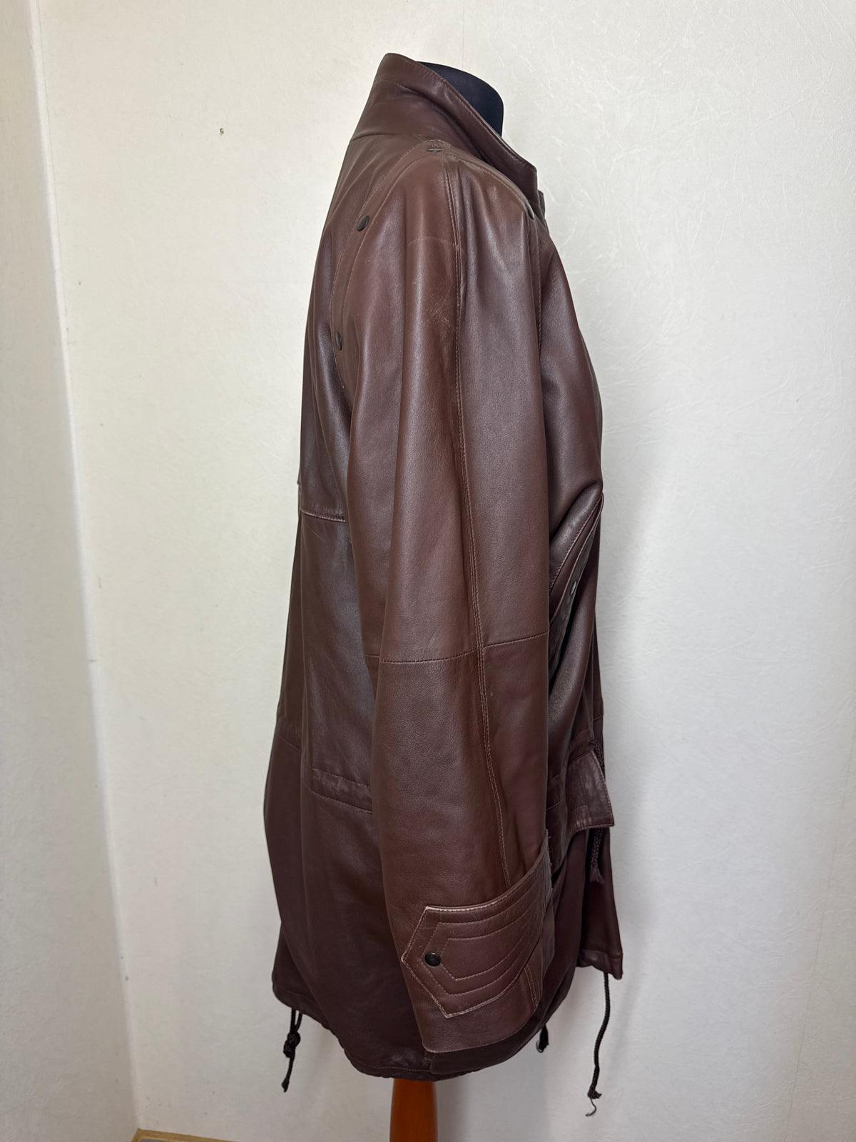 Vintage Echtleder Mantel Braun Damen L Lederjacke Longjacke 80s 90s