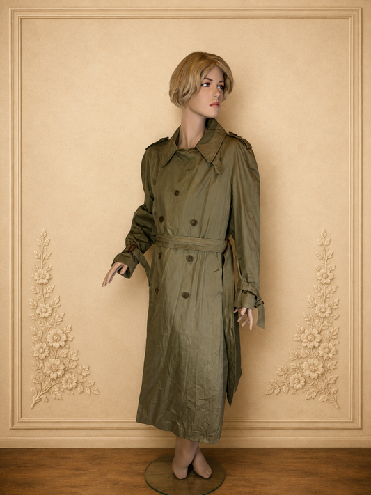 Vintage Hugo Boss Trenchcoat Herren – 80er/90er Jahre Khaki Mantel P&C
