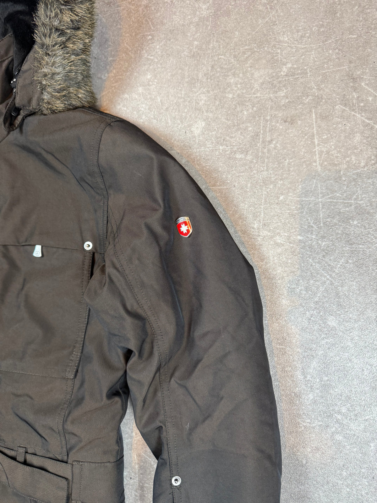 Wellensteyn Argentine Damen Winterjacke Parka XS Grau mit Kapuze & Gürtel