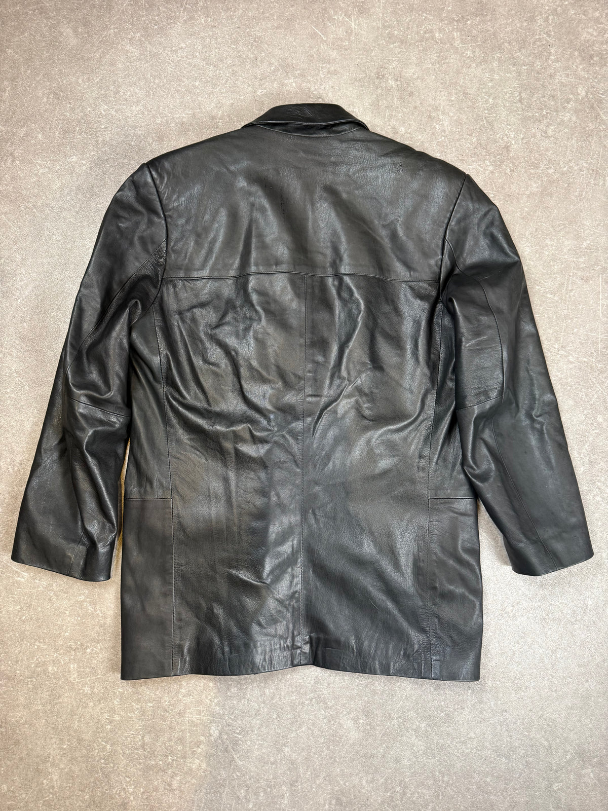 Vintage FOR EVER Herren Lederblazer Schwarz Echtleder Gr. 48 Lederjacke
