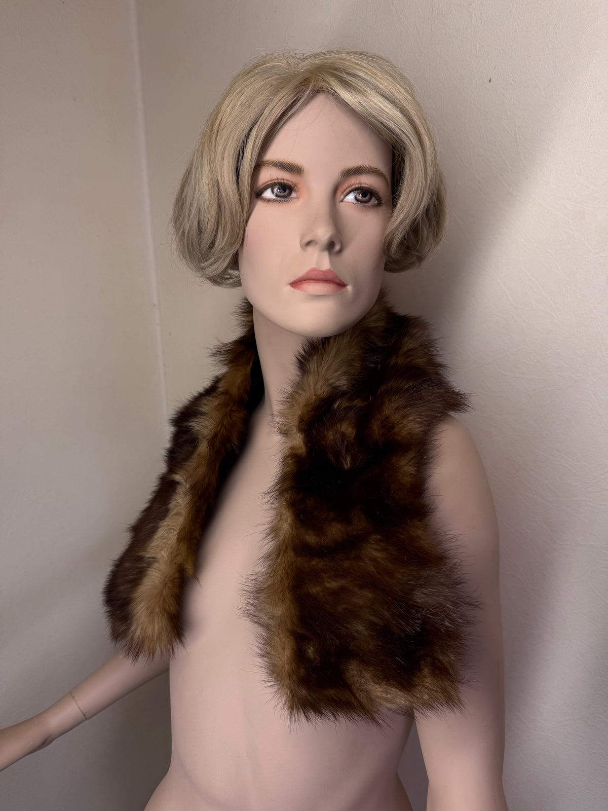 Vintage Nerz Pelzstola Braun Echtfell Mink Fur Schulterkragen ca. 80 cm