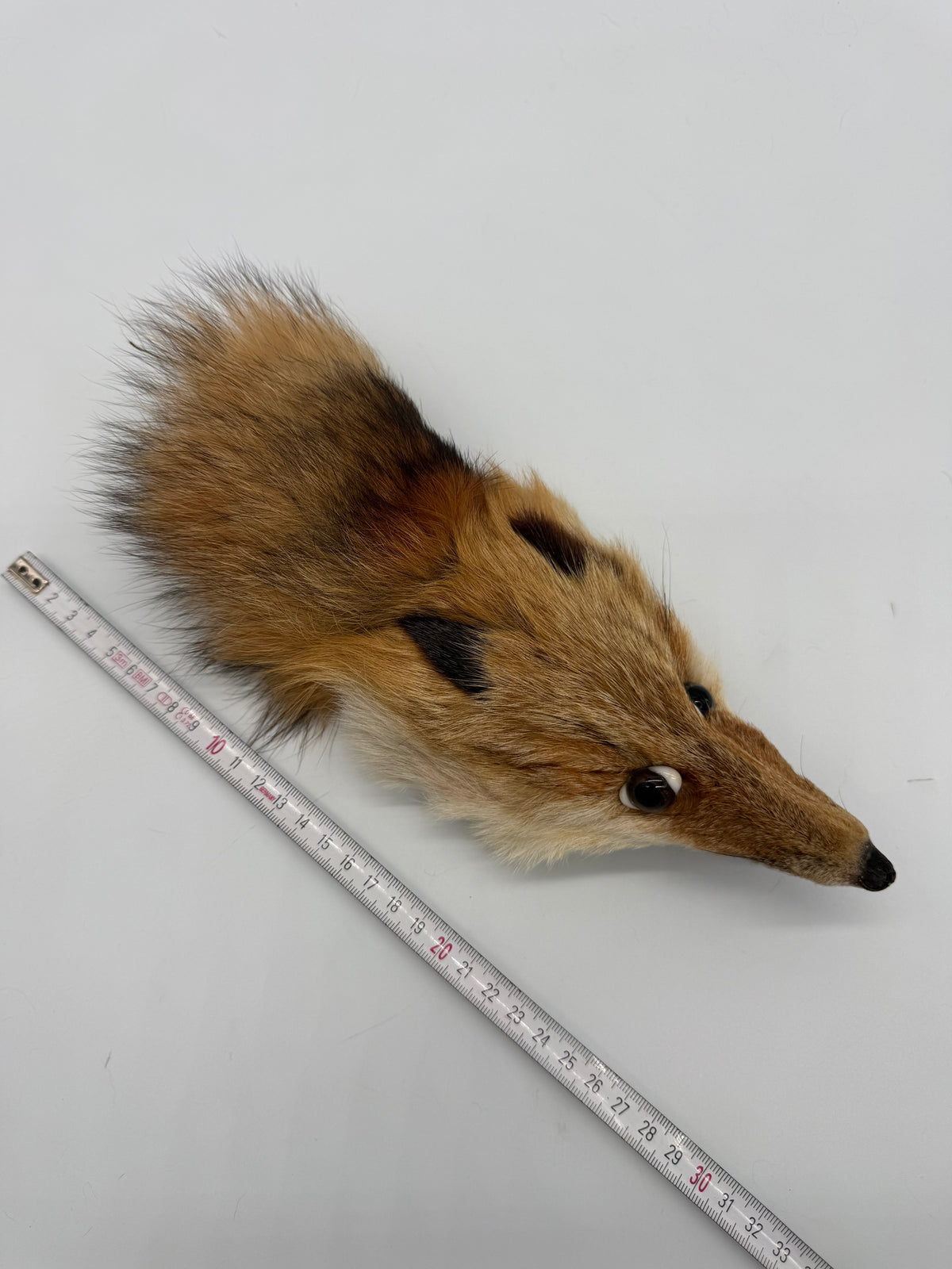 Vintage Rotfuchs Fuchskopf Echtpelz Pelzkragen Fuchsfell mit Glasaugen