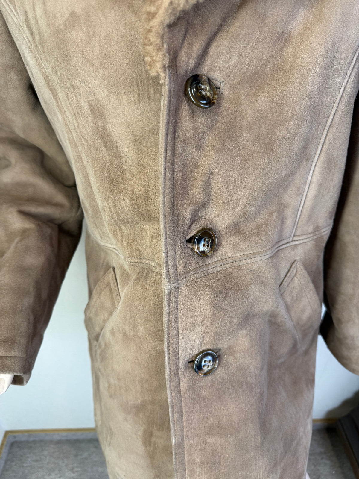 Vintage Lammfellmantel Damen Braun – Echtleder Shearling Fellmantel