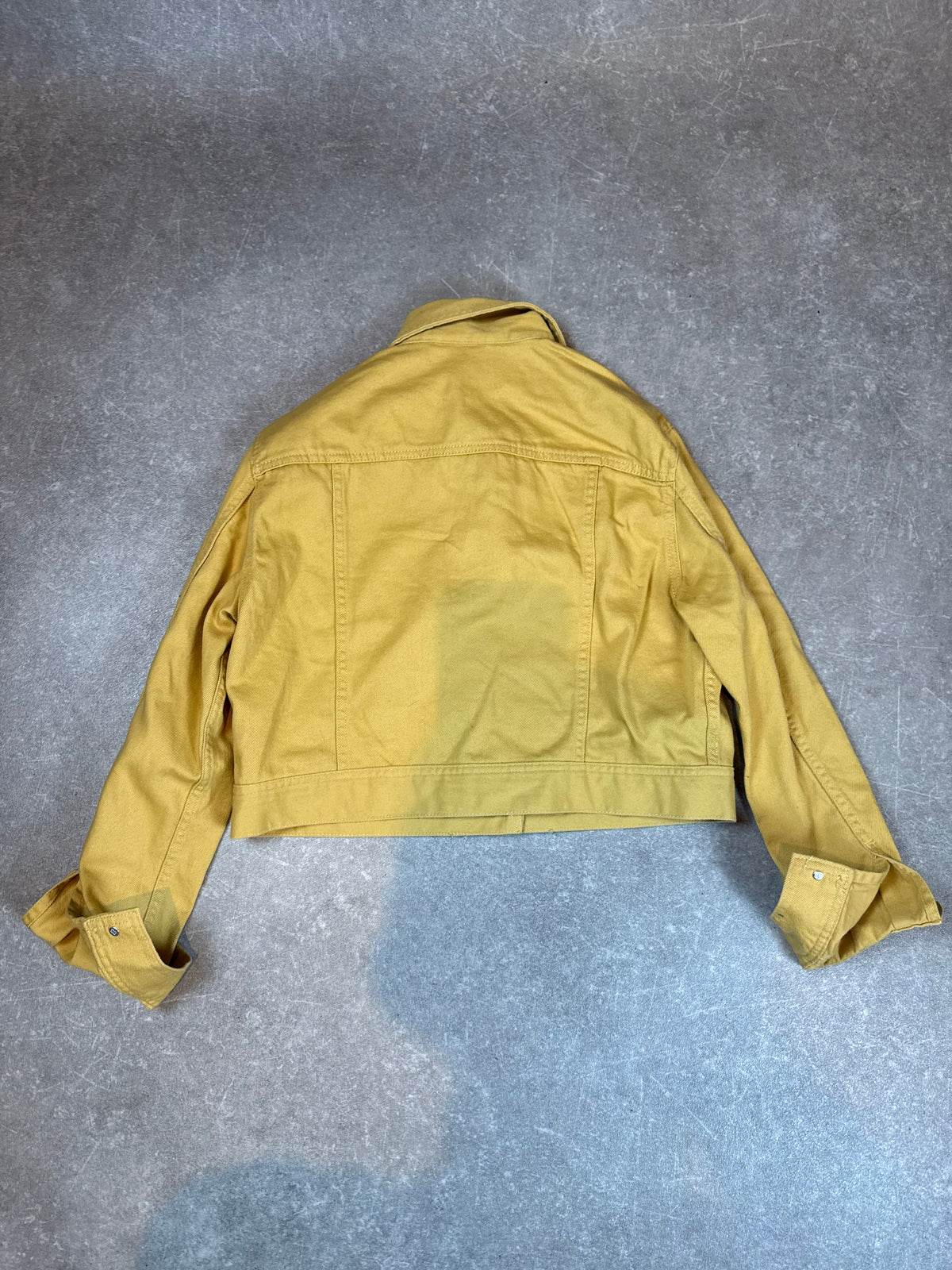 H&M Divided Damen Cropped Jeansjacke Gr. S Senfgelb Ocker Kurzjacke