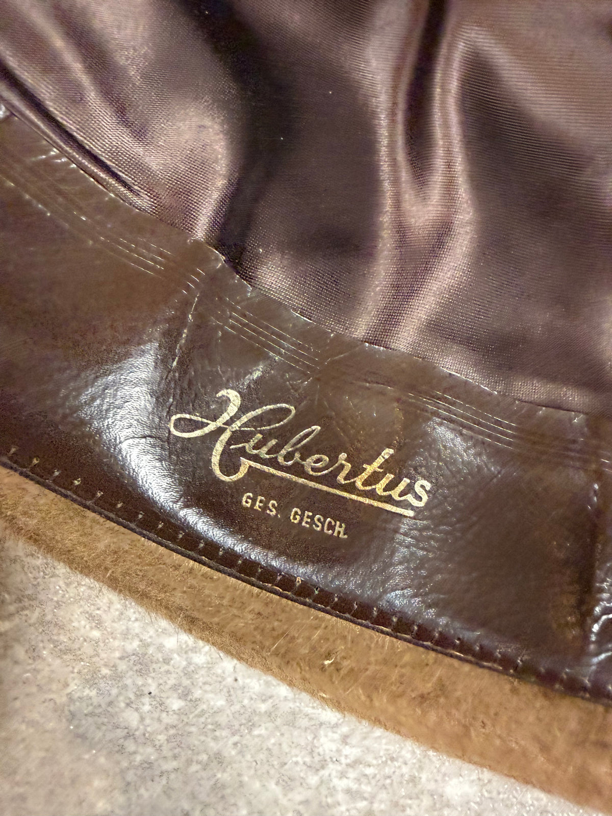 Vintage Hubertus Jagdhut Trachtenhut Braun – Velour – Größe 56
