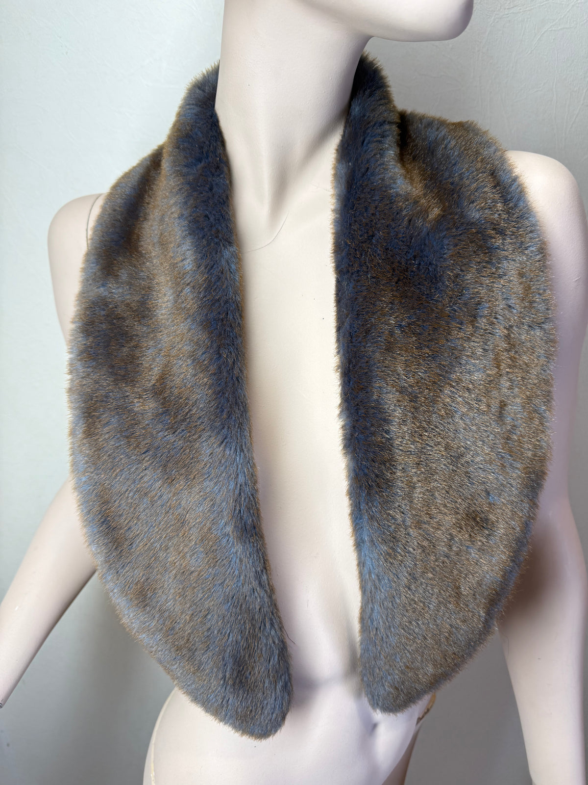 Vintage Nerz Pelzkragen Dunkelbraun Echtfell Mink Stola Damen Fellkragen ca. 105 cm