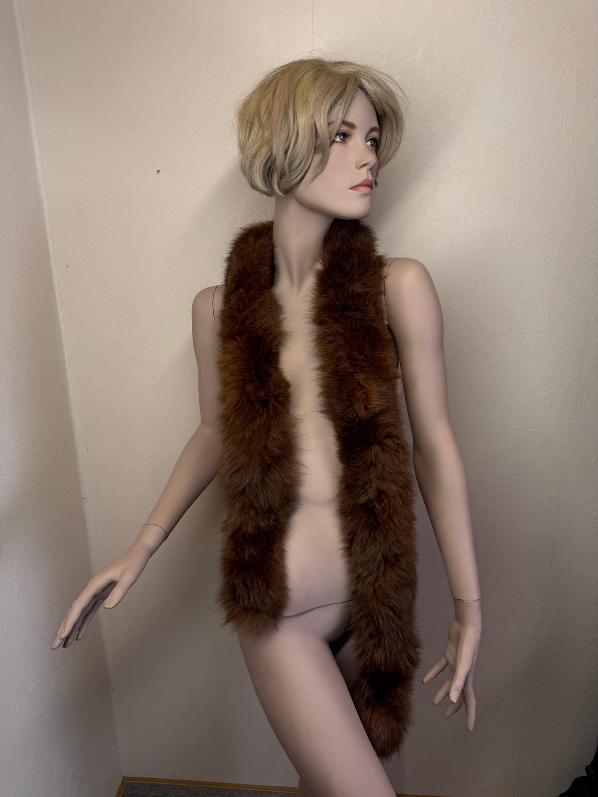 Vintage Rotfuchs Pelzschal Echtpelz Fuchs Schal Pelzkragen Braun Damen Winter Stola 180 cm