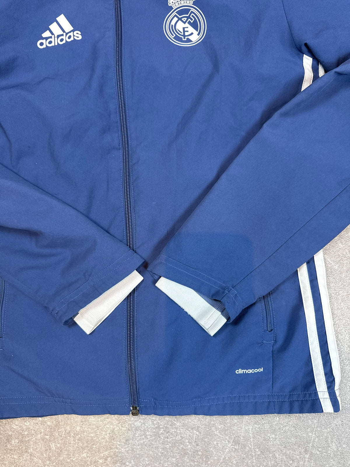adidas Real Madrid ClimaCool Trainingsjacke Blau mit Kapuze – Fußball