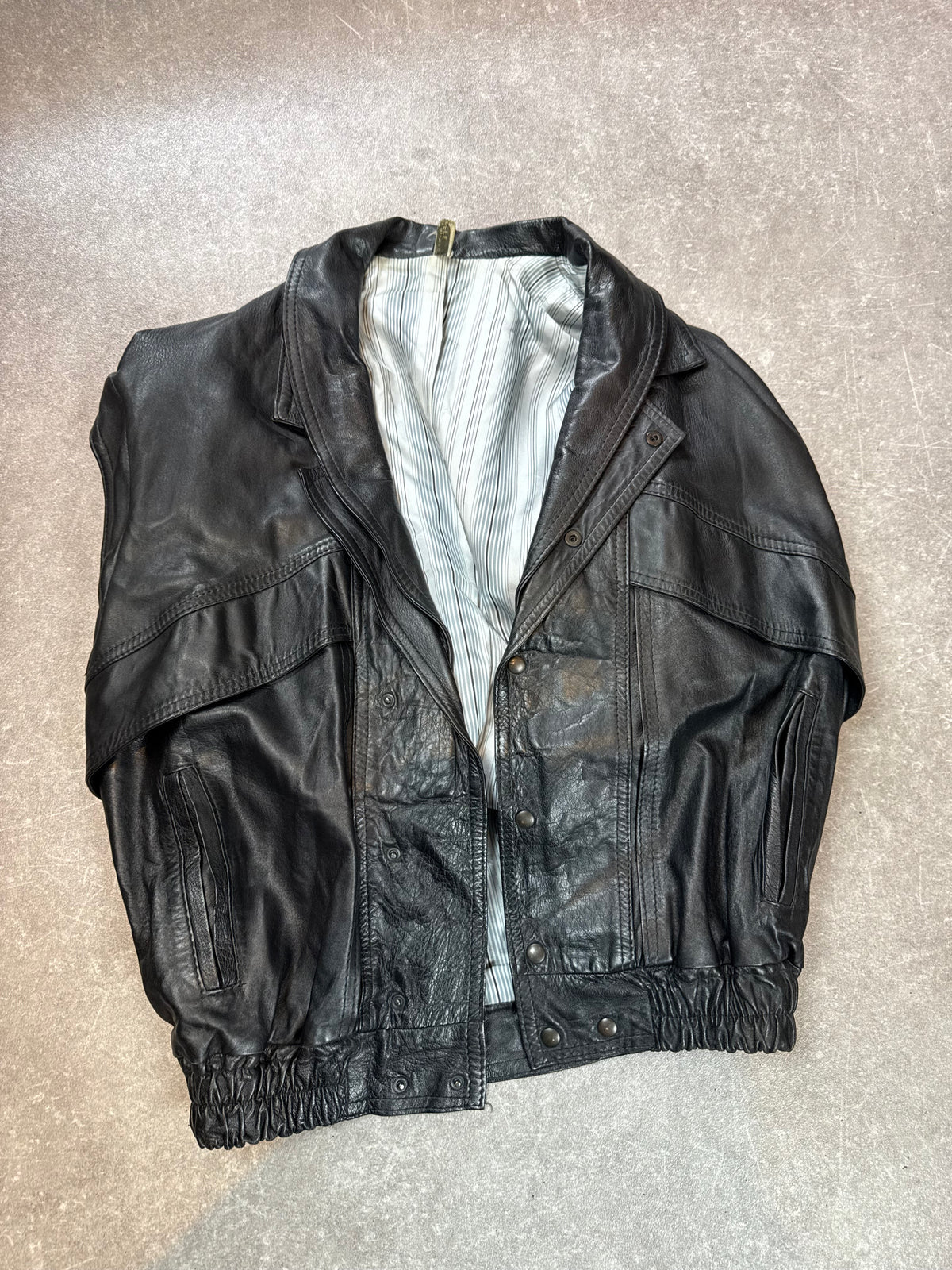 Vintage Vera Lederjacke Schwarz Echtleder 2in1 mit herausnehmbarer Weste Oversize 80er 90er