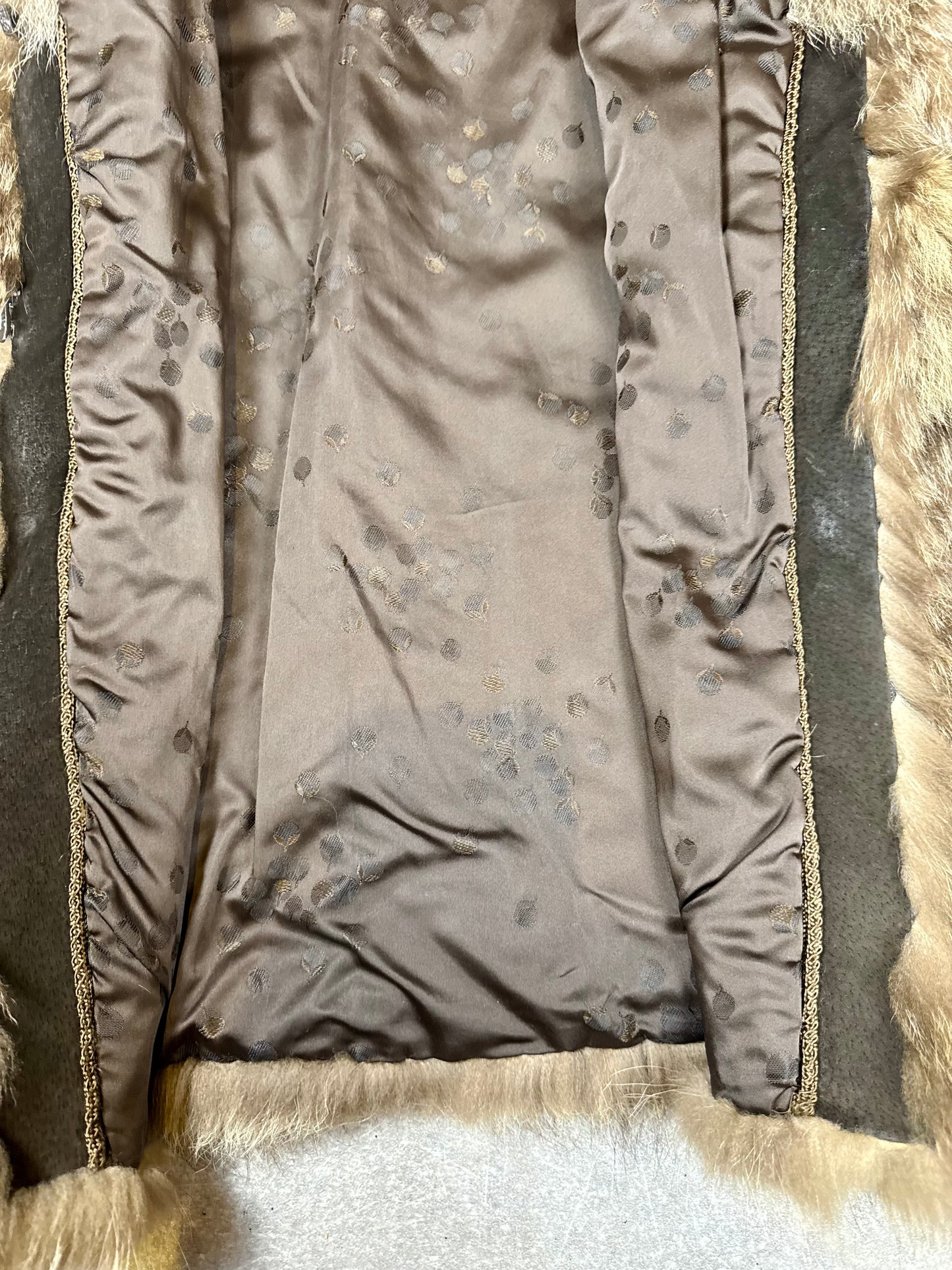 Edle Waschbär Pelzjacke Damen Gr. M 38/40 Braun Vintage Echtpelz Mantel