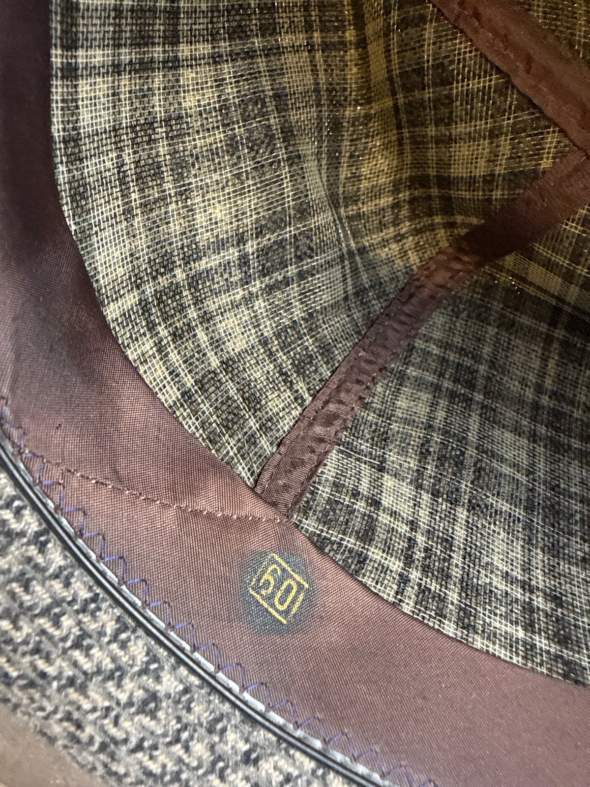 Vintage Fedora Hut Wolle Hahnentritt Grau Schwarz – Klassischer Trilby