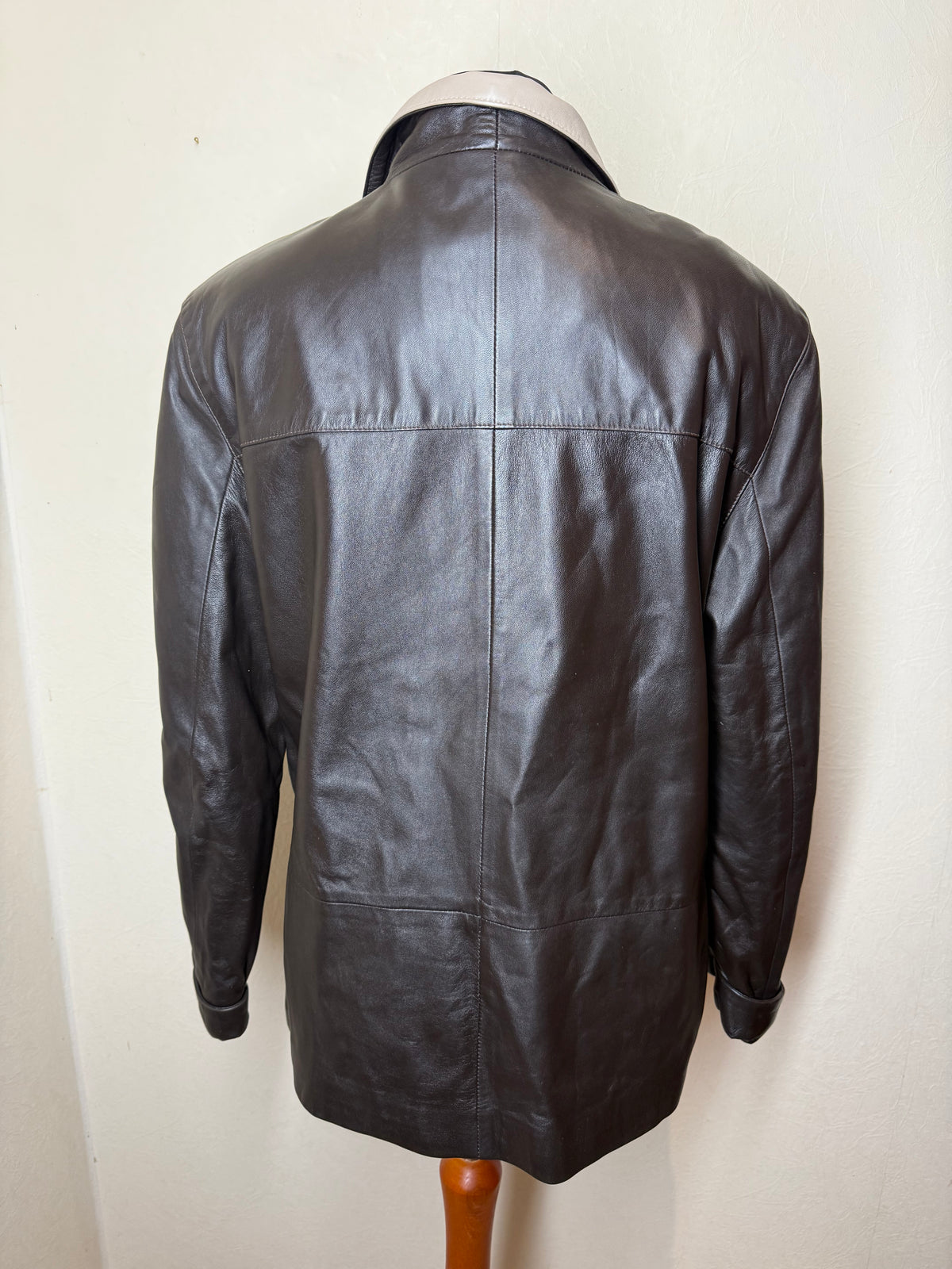 Elegante Lederjacke Herren XL 54 Braun Echtleder Vintage Jacke Übergangsjacke