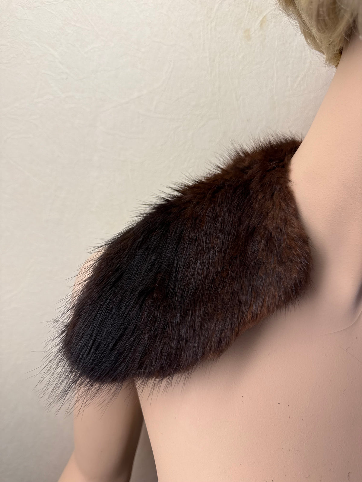 Vintage Nerz Pelzkragen Dunkelbraun Echtfell Mink Fellkragen Stola 50er 60er Jahre